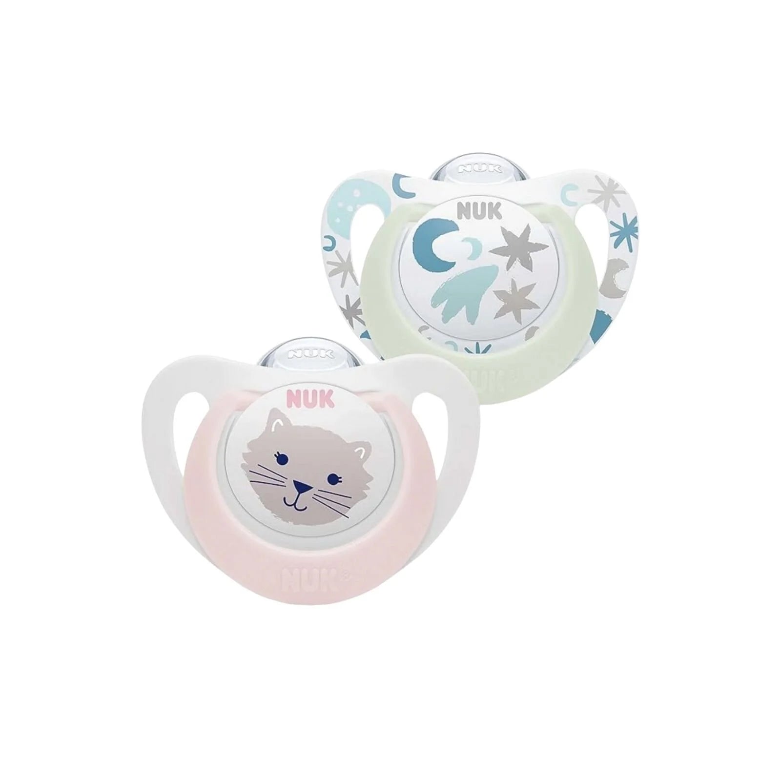 NUK Star Day & Night Soother 0 - 6 months Pack of 2 - Pink - ebebek - Black Friday