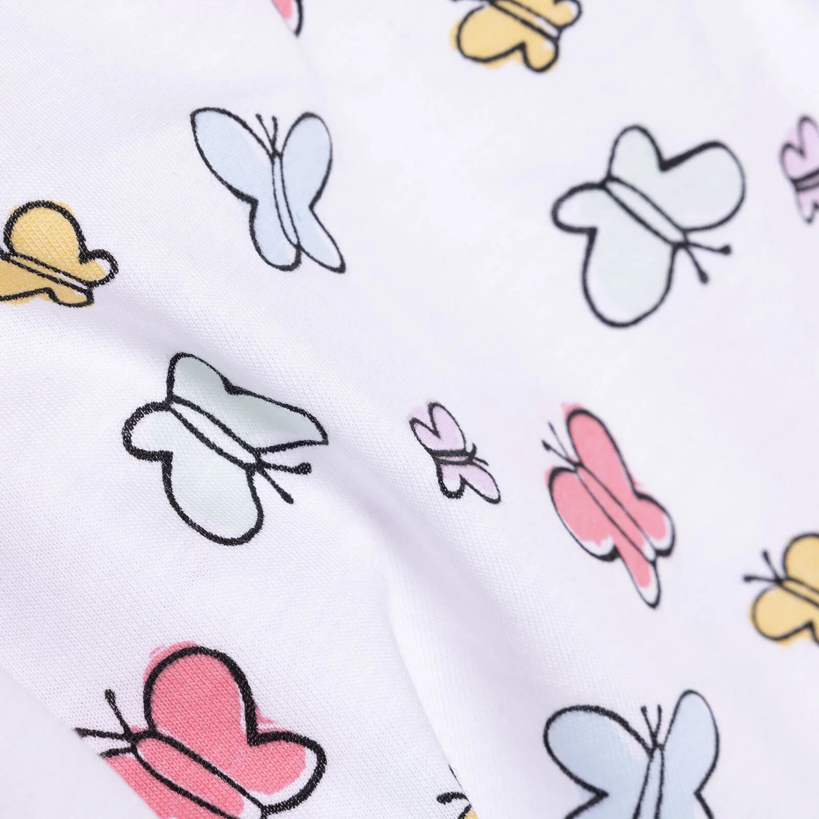 HelloBaby Basic Girl Butterfly Patterned Tshirt - White - ebebek - Black Friday
