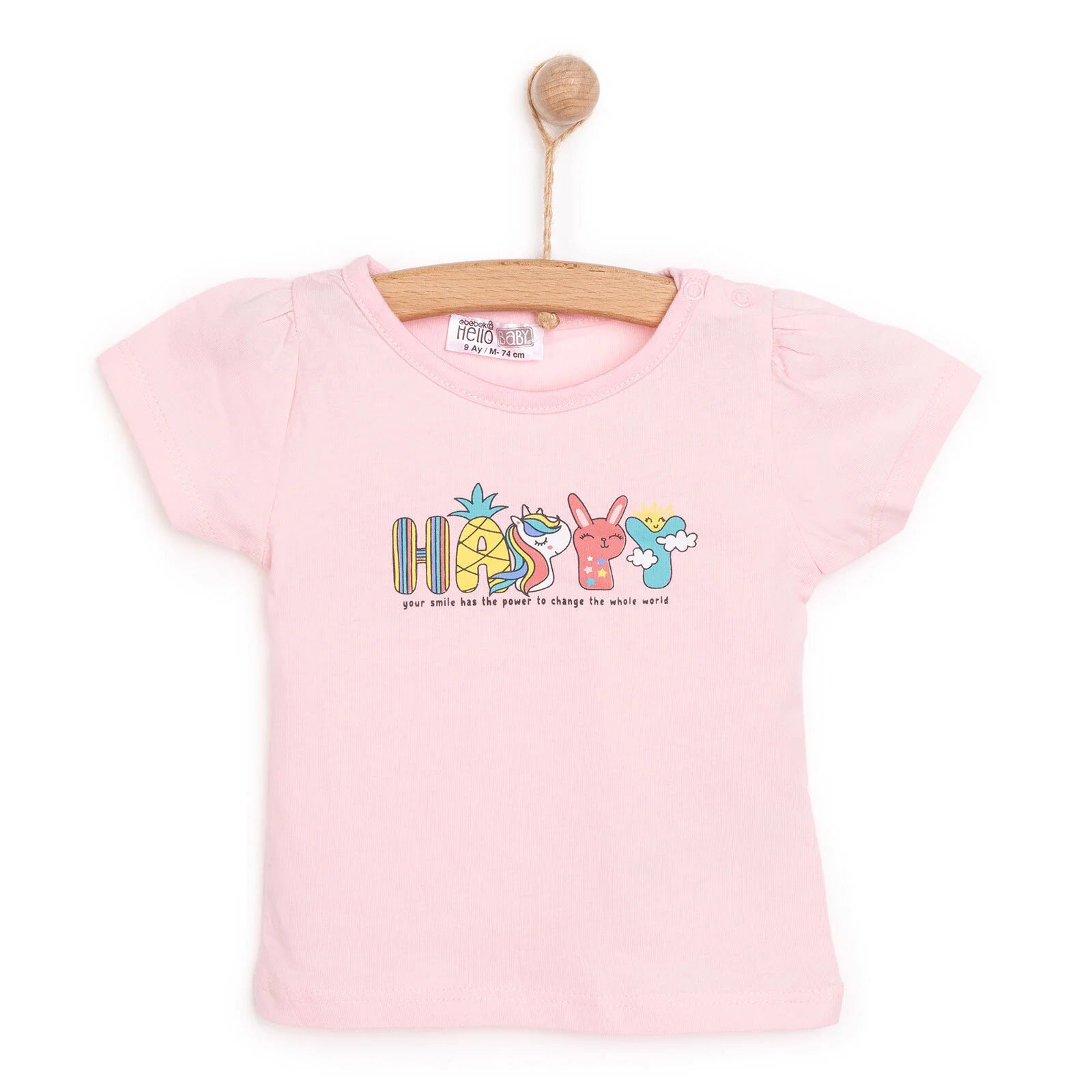 HelloBaby Basic Happy Printed Tshirt - Pink - ebebek - Black Friday