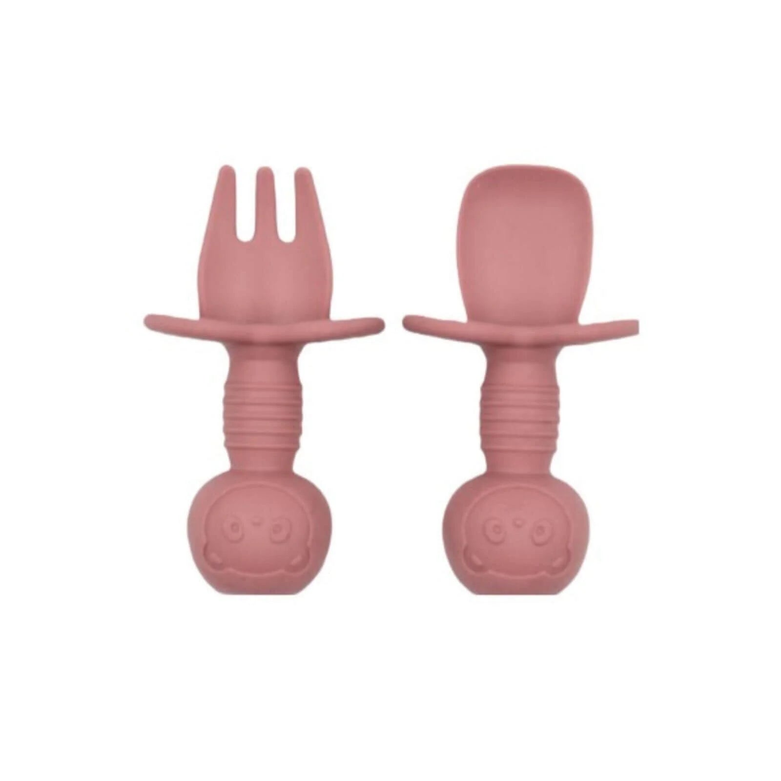 BLW Essentials Silicone Training Cutlery Set - Dusty Rose - ebebek - Black Friday
