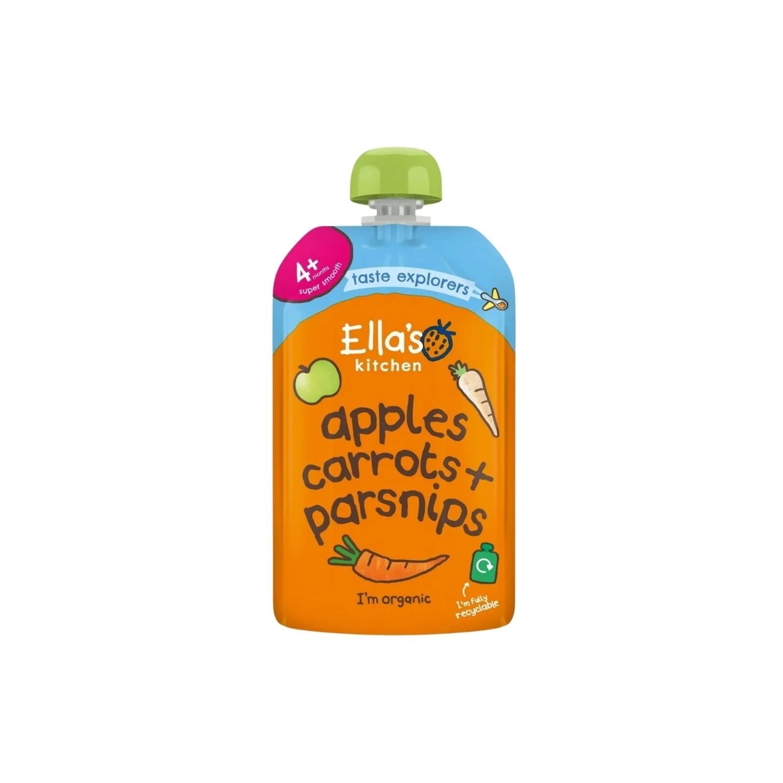 Ella's Kitchen Organic Carrots Apples & Parsnips Baby Food Pouch 4+ months 120g - ebebek - Black Friday