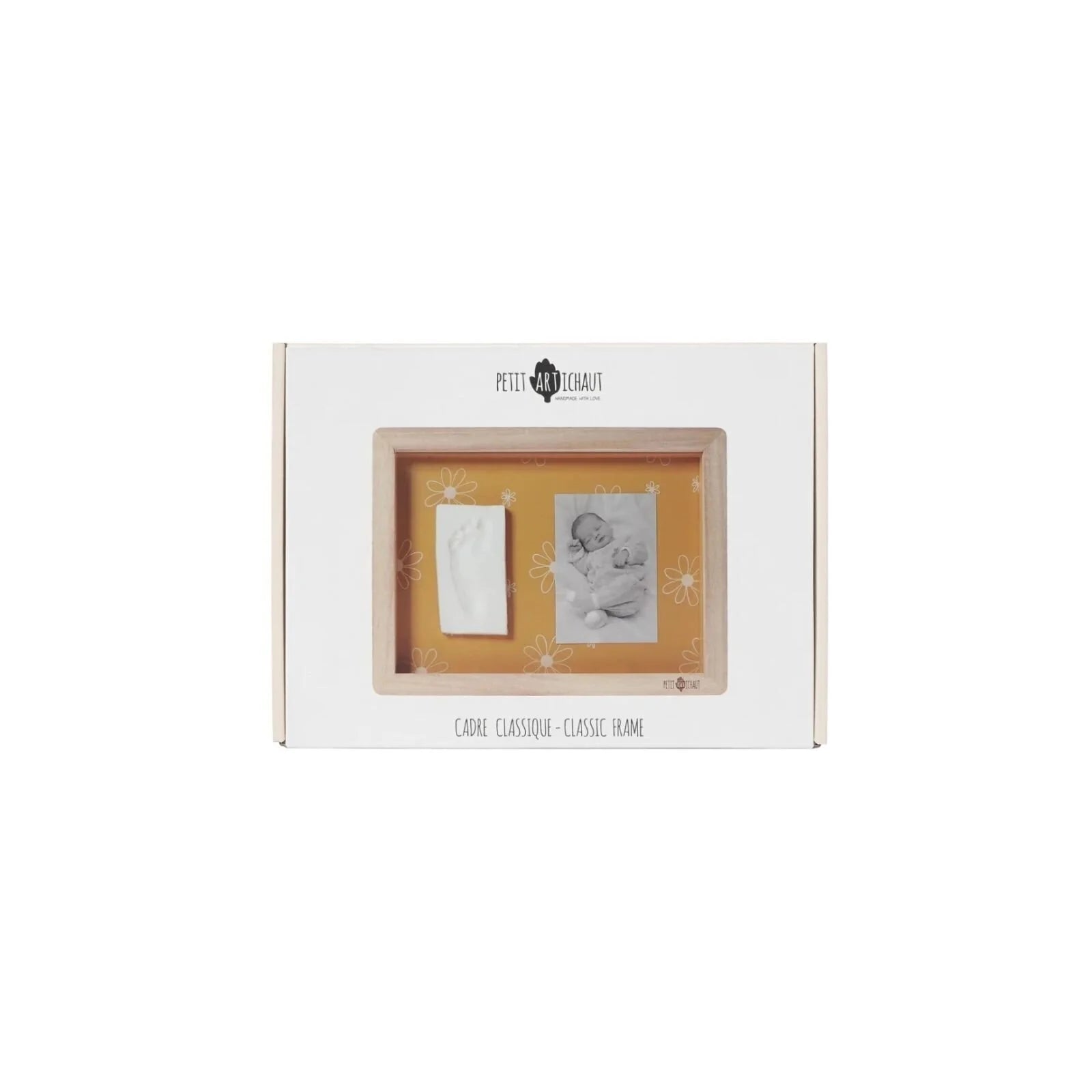 Petit Artichaut Classic Frame with Hand & Foot Imprints - Daisy Ochre - ebebek - Black Friday