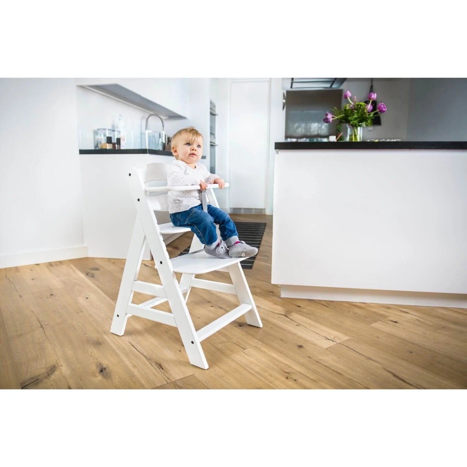 Hauck Alpha+ Wooden Highchair - White - ebebek - Black Friday