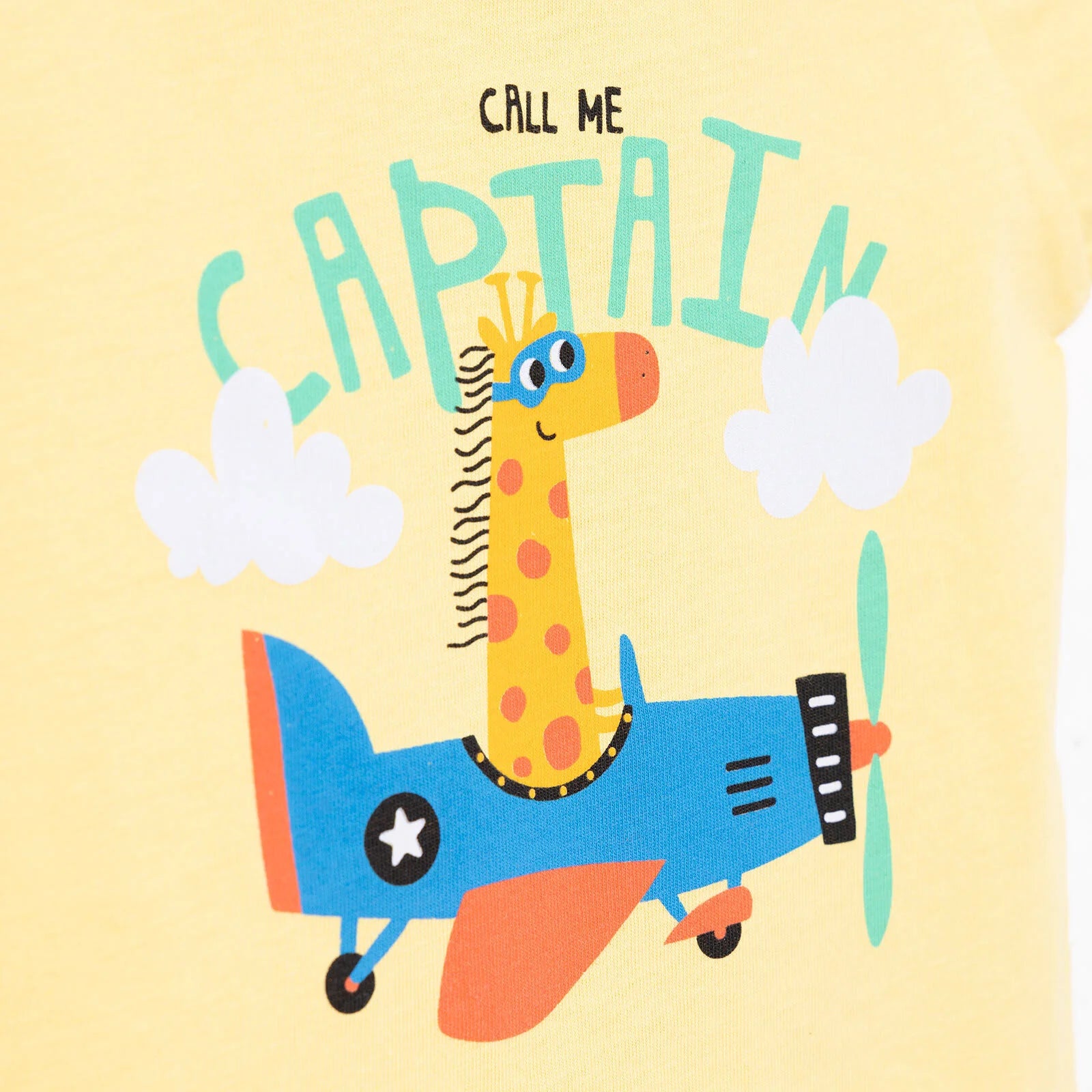 HelloBaby Basic Boy Captain Giraffe Prined Tshirt - Yellow - ebebek - Black Friday