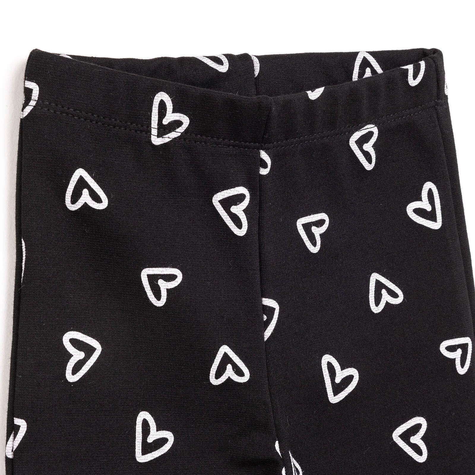 HelloBaby Basic Girl Heart Patterns Flare Leggings - Black - ebebek - Black Friday