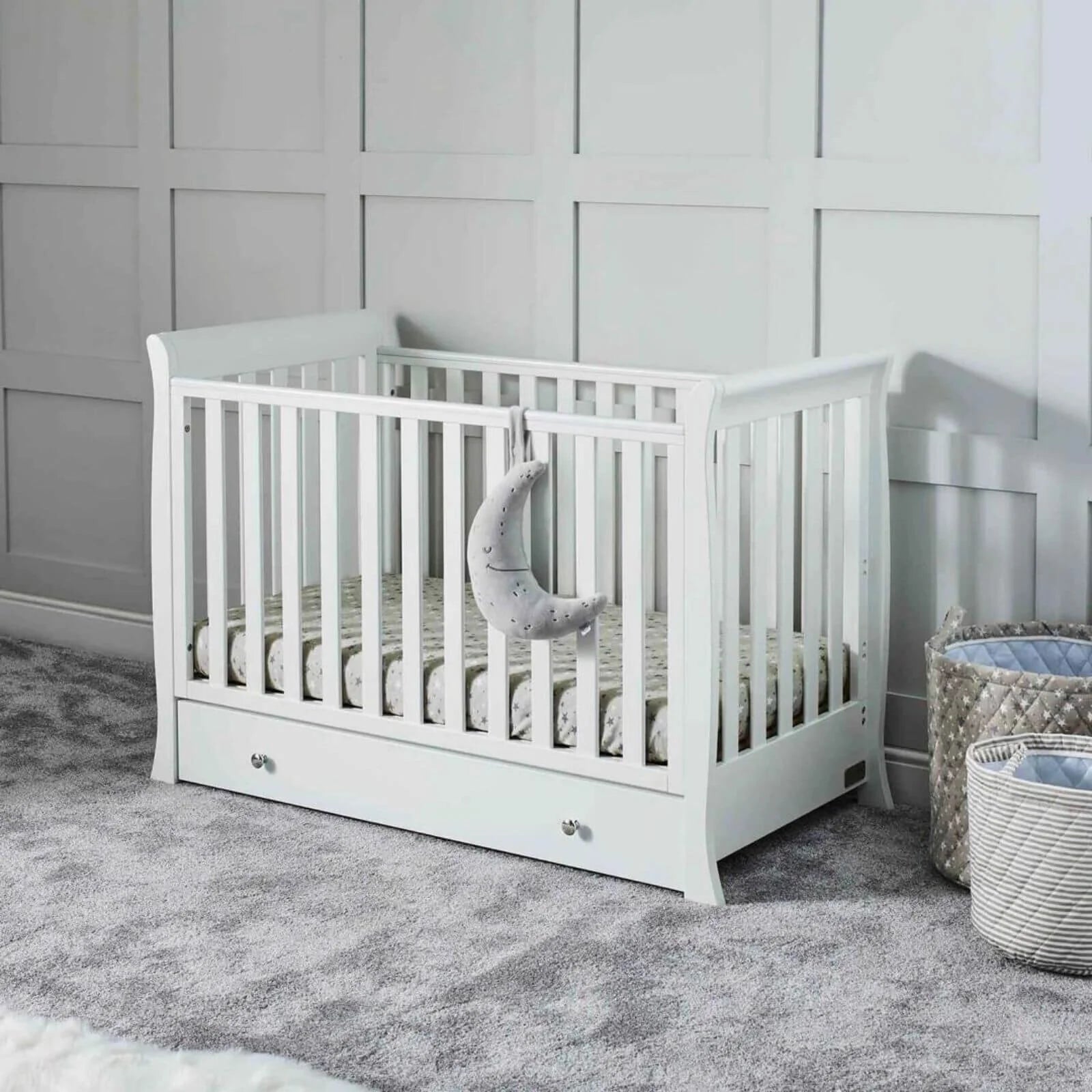 Ickle Bubba Snowdon Mini Cot Bed White - Premium Pocket Sprung Mattress - ebebek - Black Friday