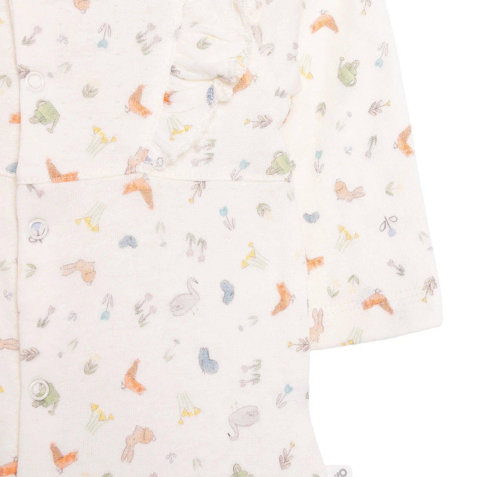 Bebetto Happy Garden Girl Footed Jumpsuit - Ecru - ebebek - Black Friday