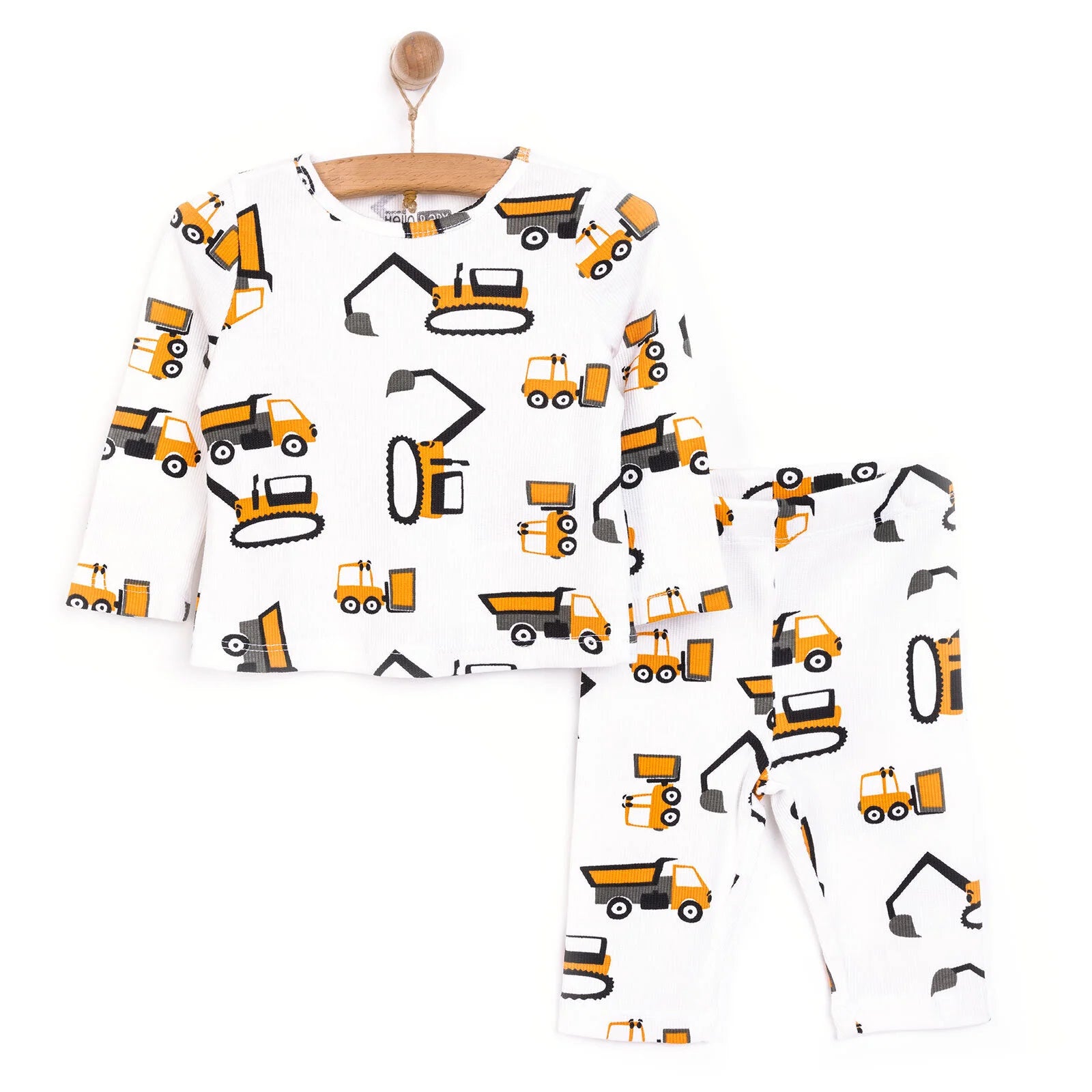 HelloBaby Boy Long Sleeve Pyjamas Set - Ecru - ebebek - Black Friday