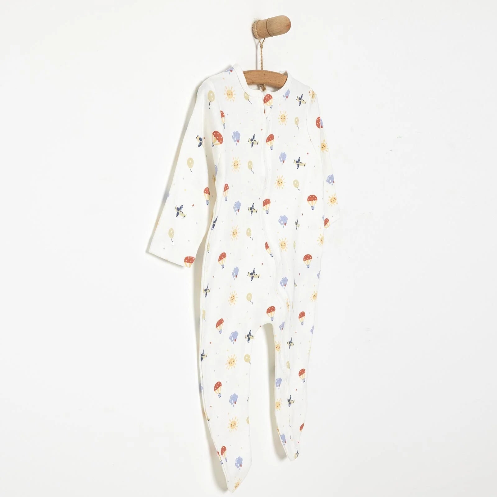 HelloBaby Newborn Baby Boy Footed Jumpsuit - Ecru - ebebek - Black Friday