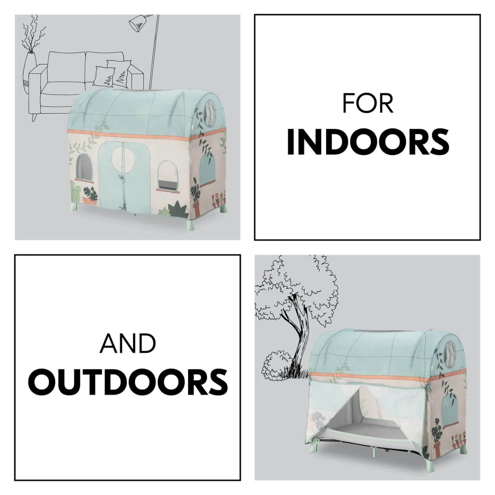 Hauck Travel Cot Cover - Plants - ebebek - Black Friday