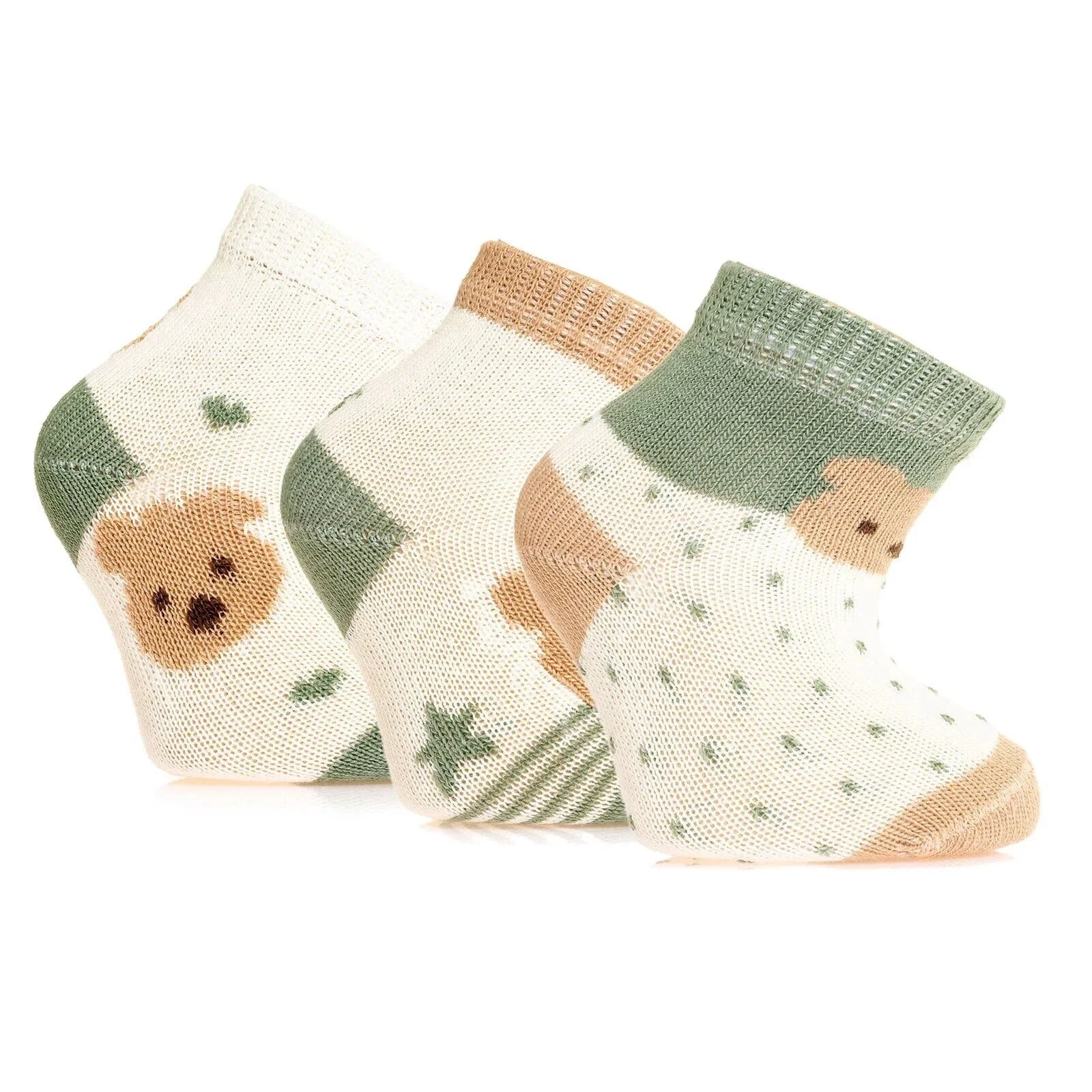 HelloBaby Grip Socks 3 Pcs - Green - ebebek - Black Friday