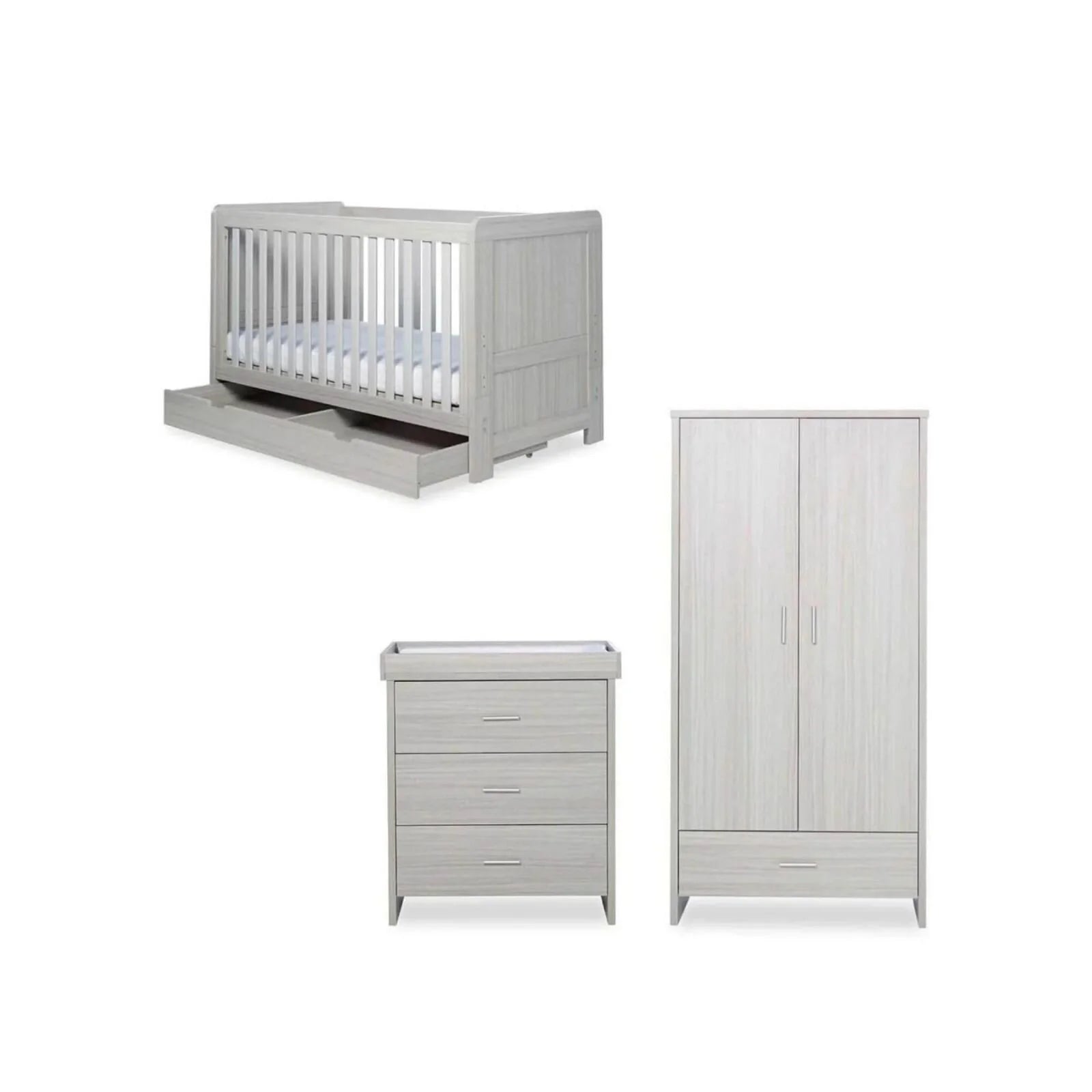 Ickle Bubba Pembrey Under Drawer & Fibre Mattress Furniture Set 3 pcs - Ash Grey - ebebek - Black Friday