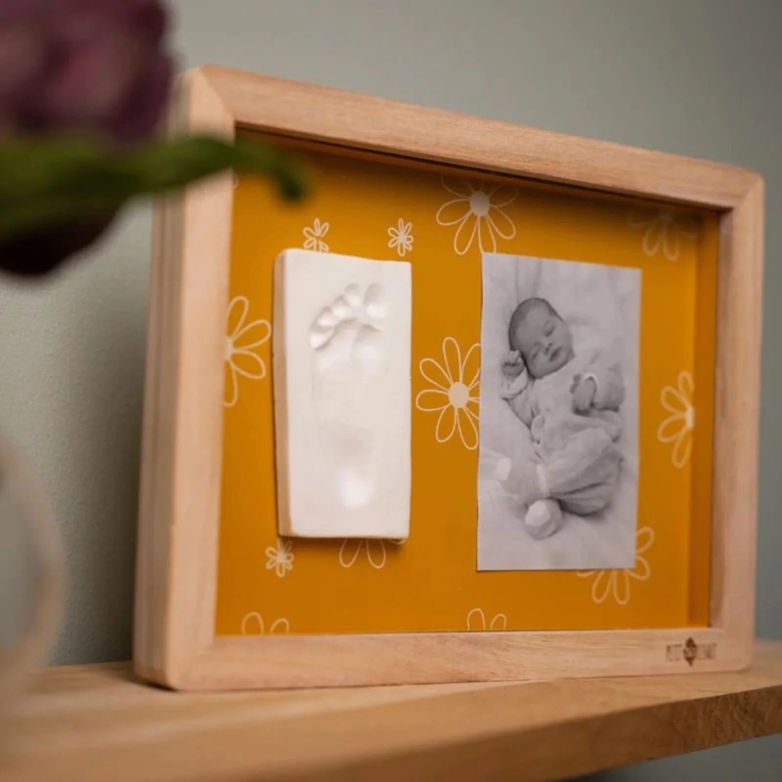 Petit Artichaut Classic Frame with Hand & Foot Imprints - Daisy Ochre - ebebek - Black Friday