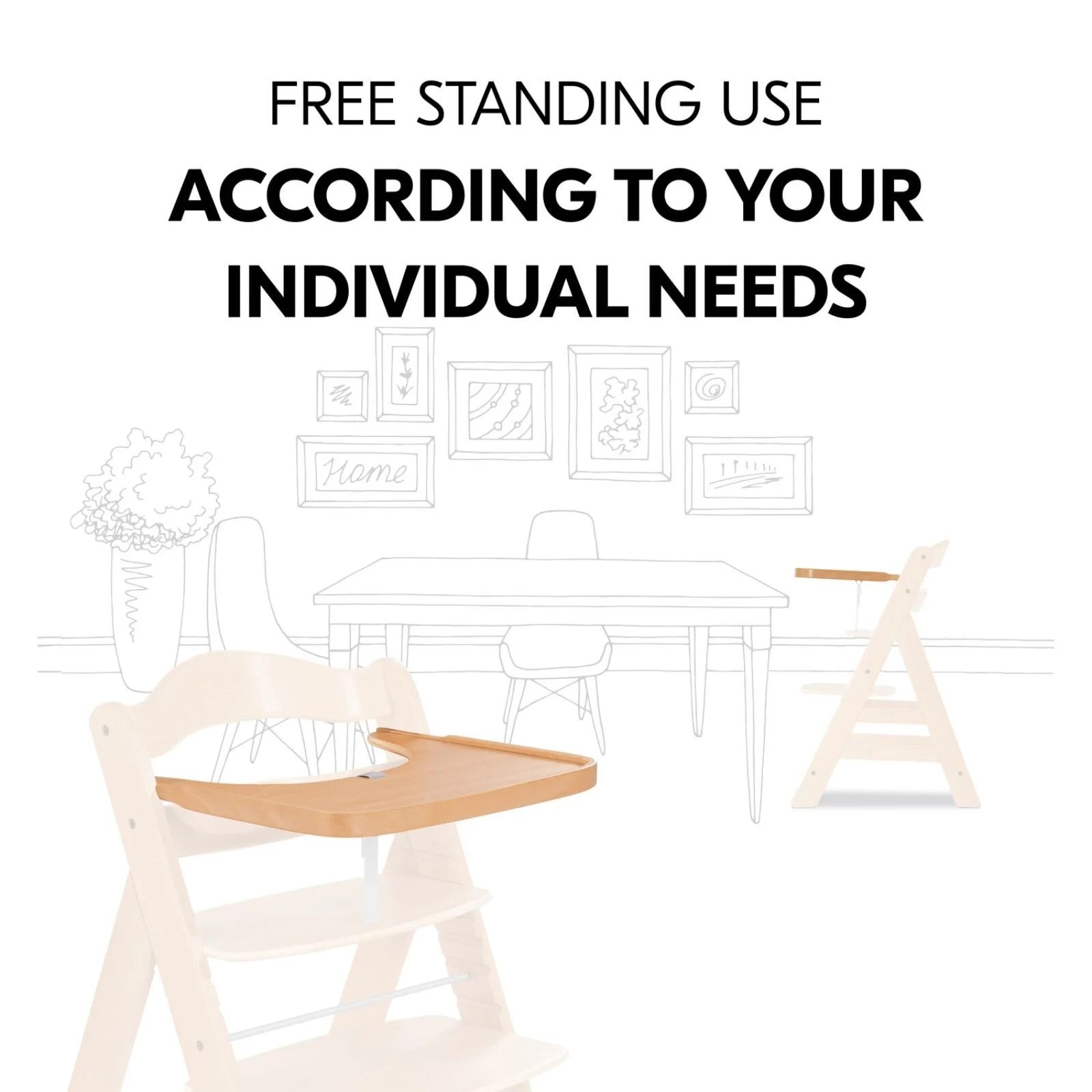 Hauck Alpha Wooden Tray - Natural - ebebek - Black Friday