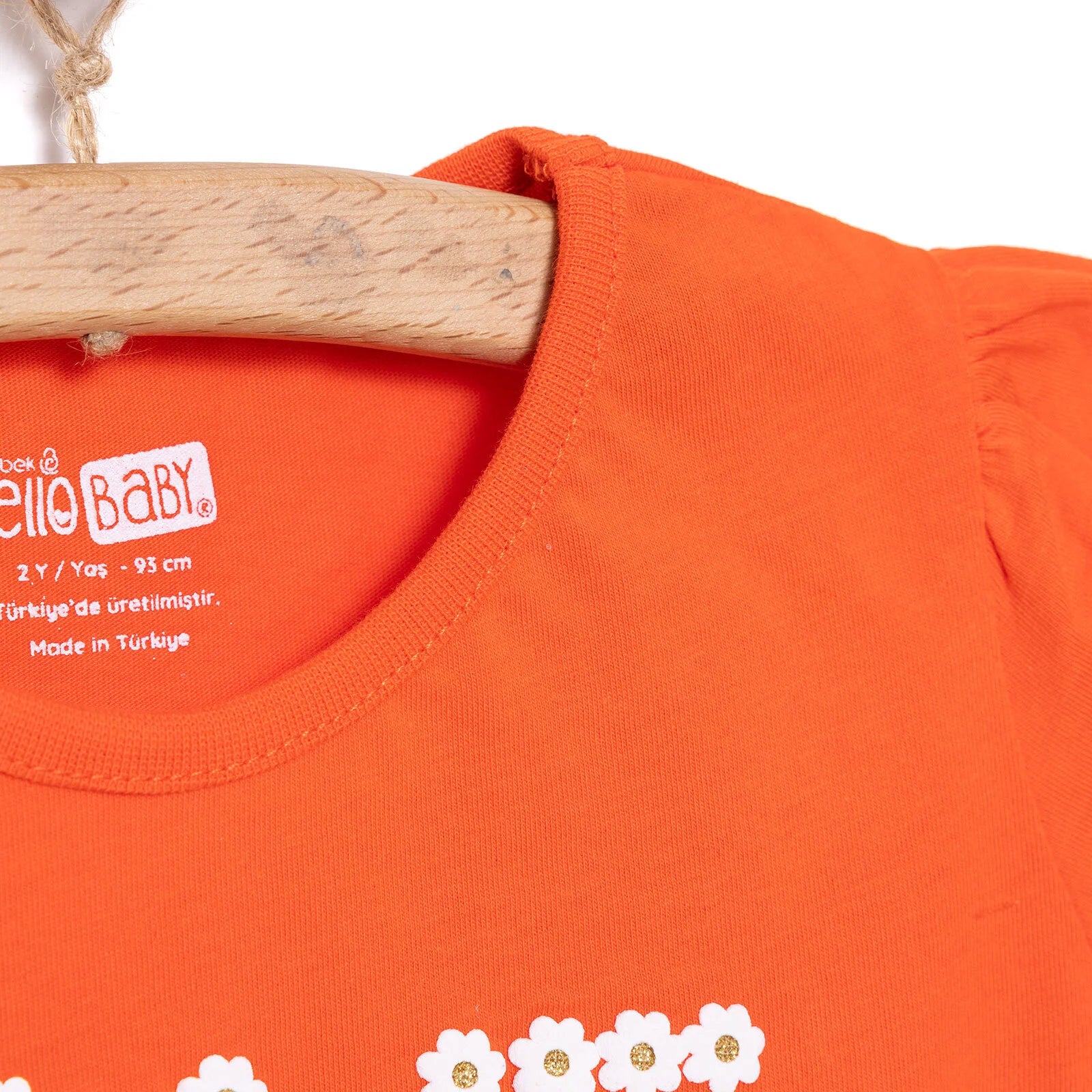 HelloBaby Basic Girl Daisy Patterned T-shirt - Coral - ebebek - Black Friday