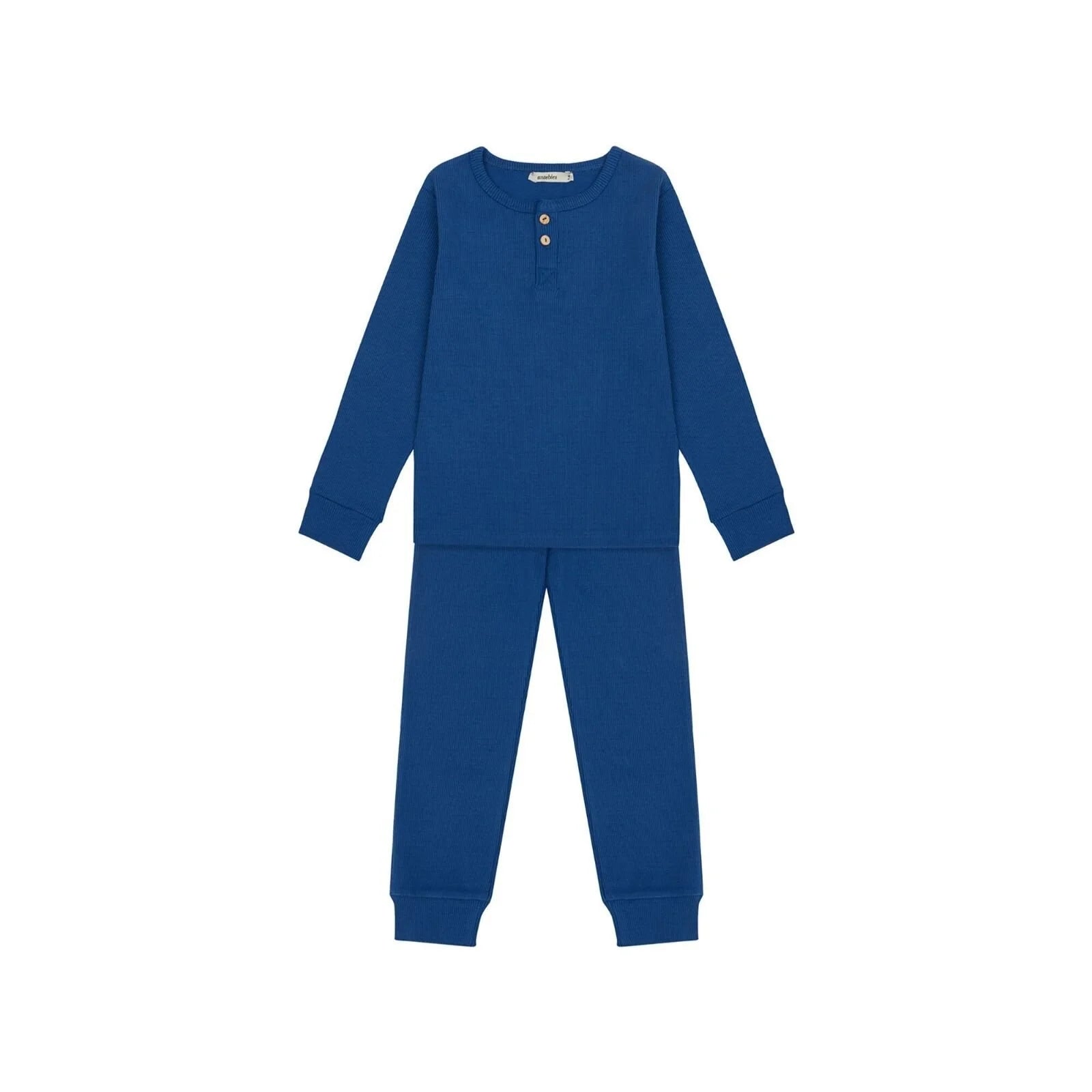 Antebies Cobalt Blue Rib Pyjamas - ebebek - Black Friday