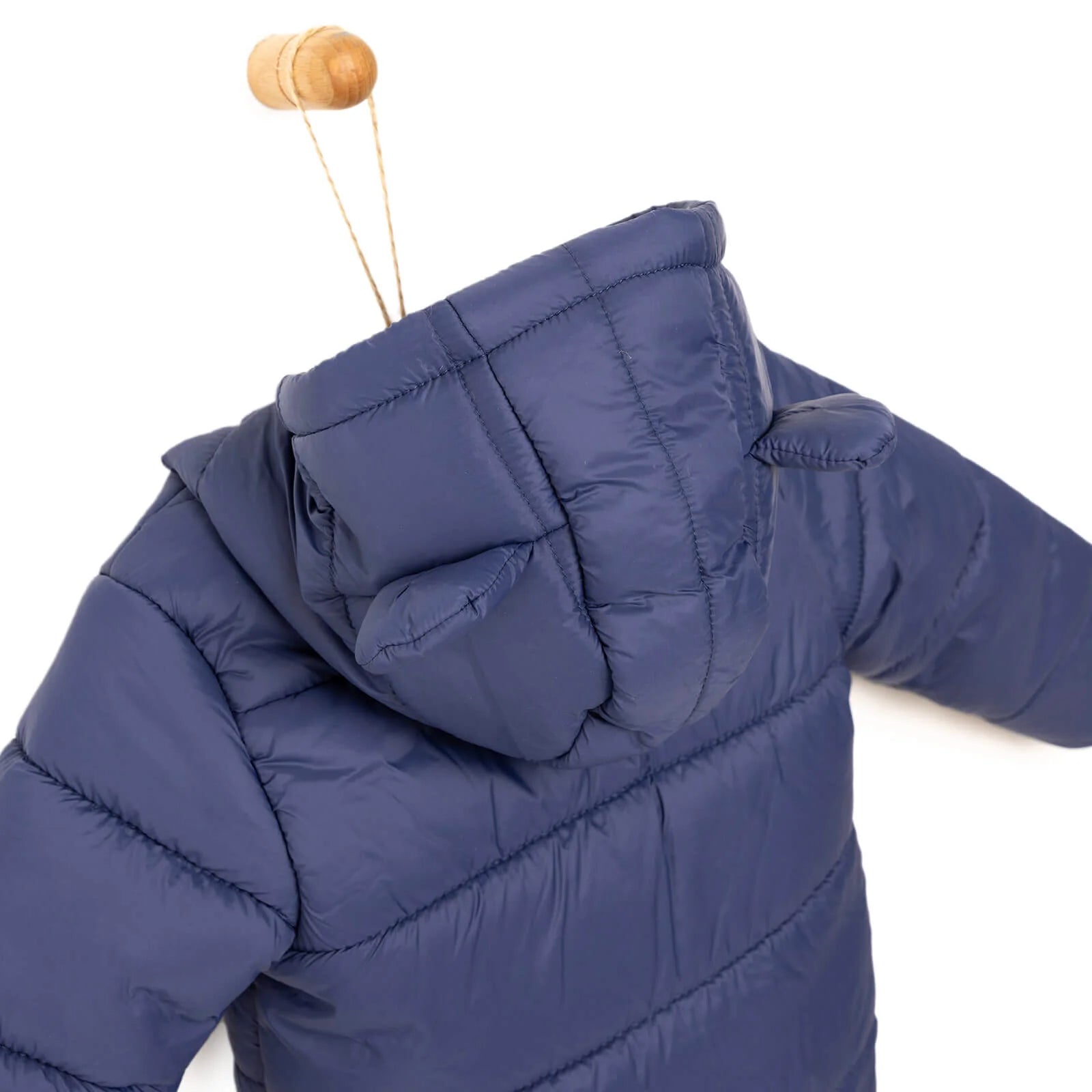 HelloBaby Basic Eared Hoodie Coat - Navy Blue - ebebek - Black Friday