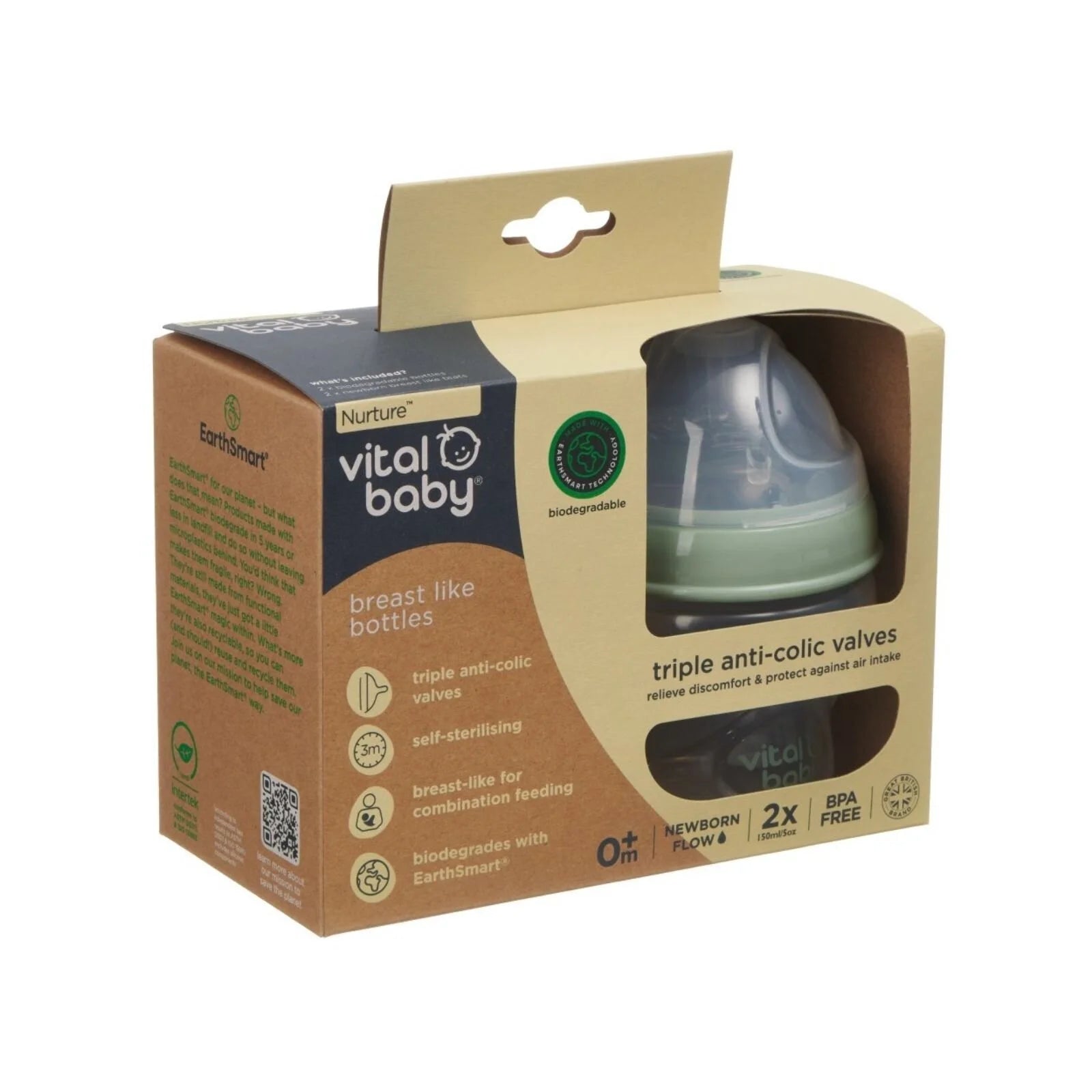 Vital Baby Nurture Breast Like Feeding Bottle 150ml Pack of 2 - ebebek - Black Friday