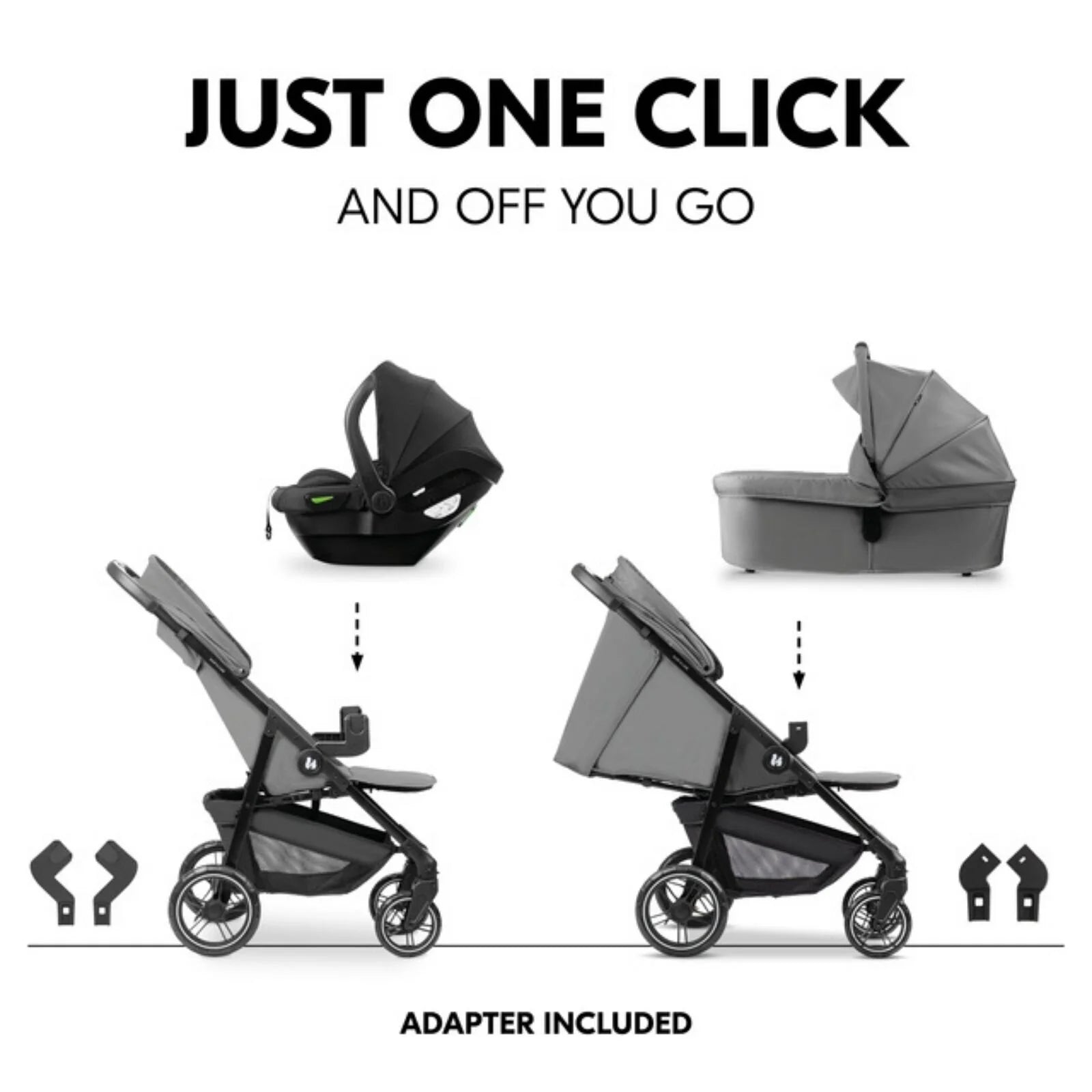 Hauck Shop N Care Trio Set - Grey - ebebek - Black Friday