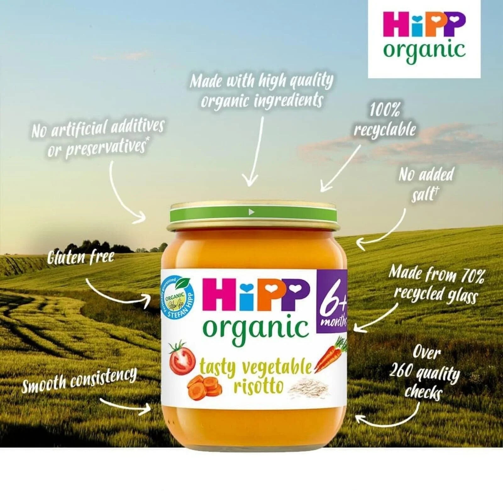 HiPP Organic Tasty Vegetable Risotto Baby Food Jar 6+ months 125g - ebebek - Black Friday