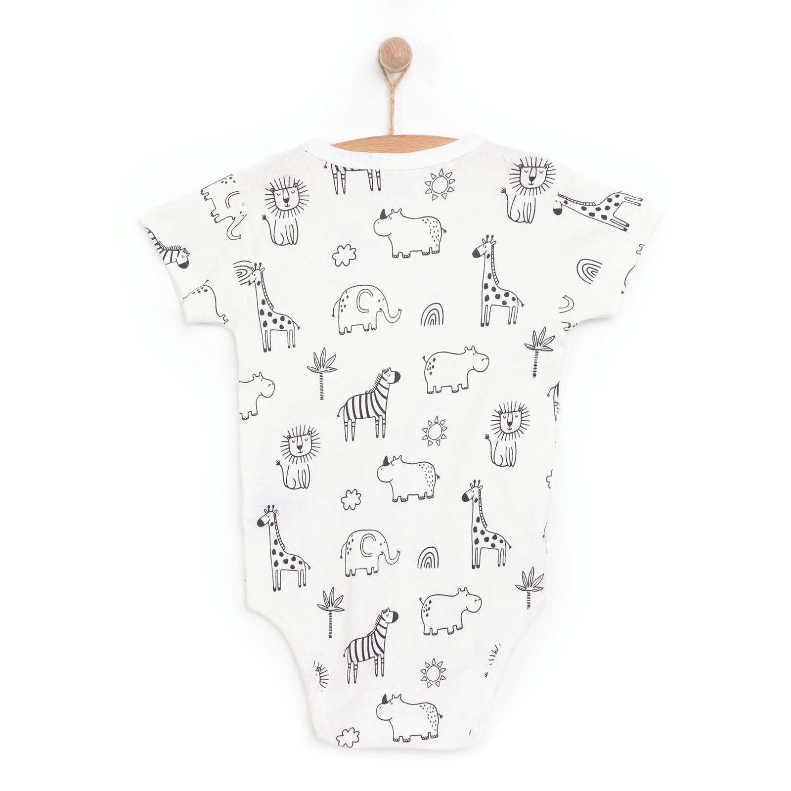 HelloBaby Boy Short Sleeve Bodysuit - Ecru - ebebek - Black Friday