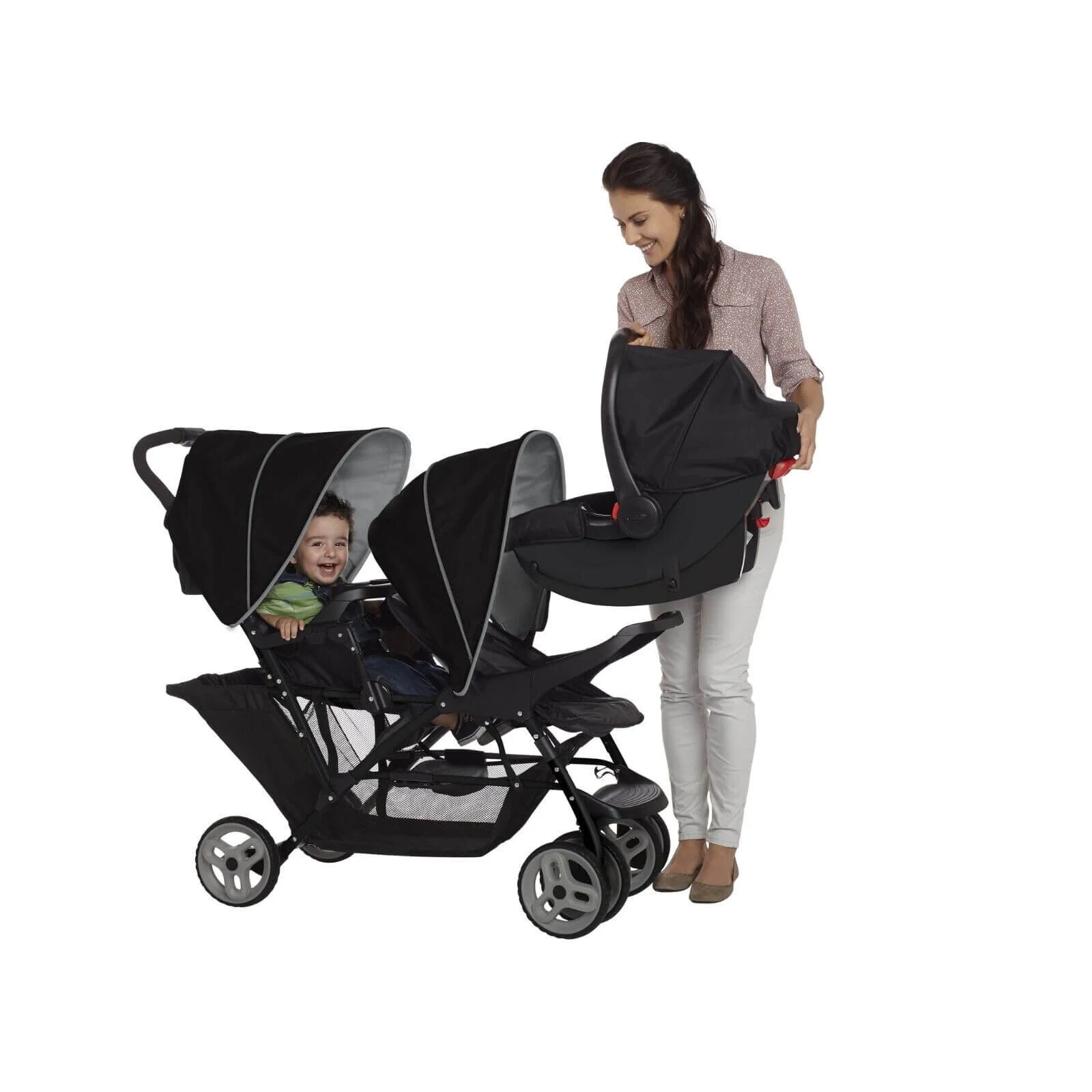 Graco Stadium Duo Tandem Stroller - Black/Grey - ebebek - Black Friday