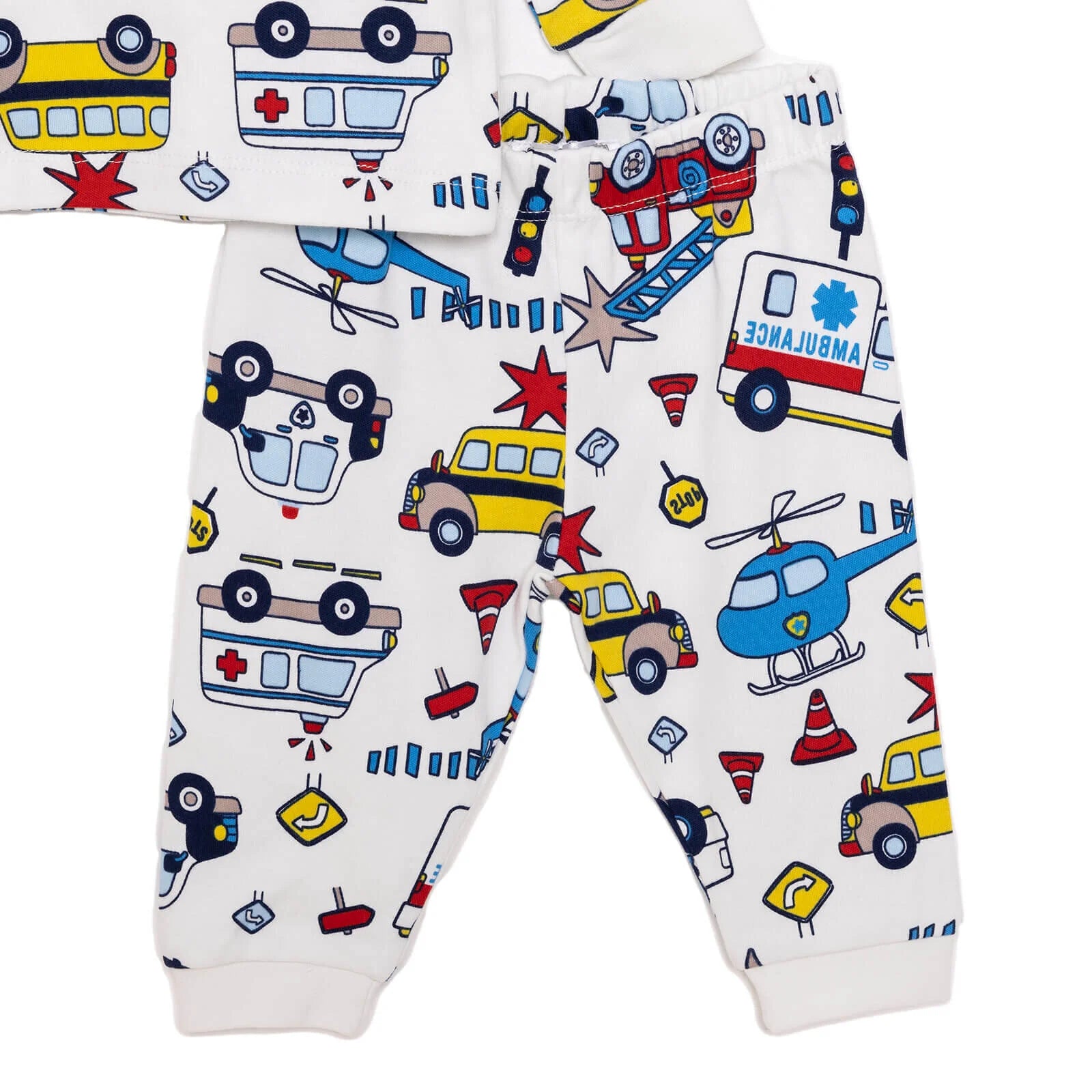 HelloBaby Baby Boy Cars Printed Pyjamas Set - Ecru - ebebek - Black Friday