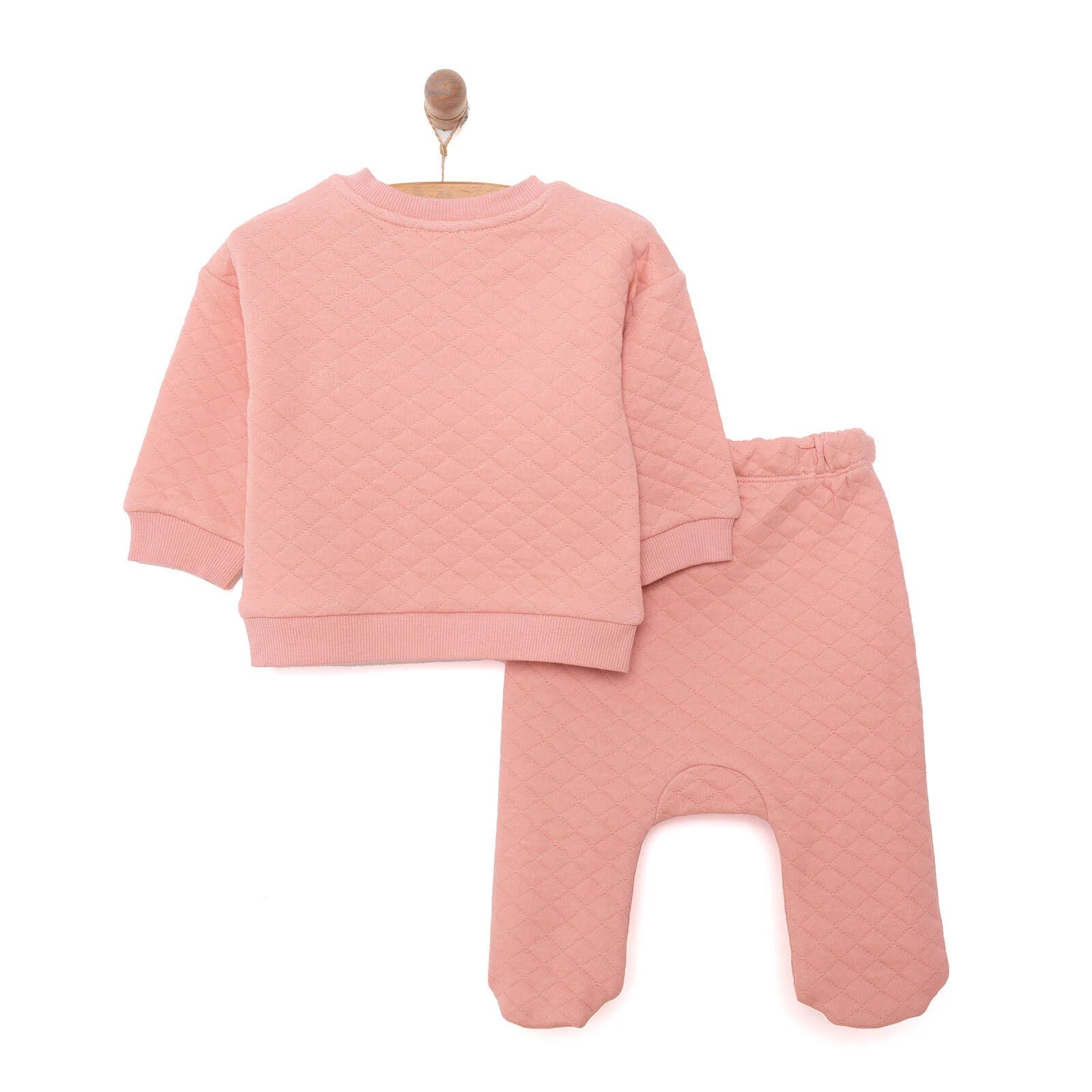 HelloBaby Newborn Quilted Sweatshirt - Footed Bottom - Dark Pink - ebebek - Black Friday