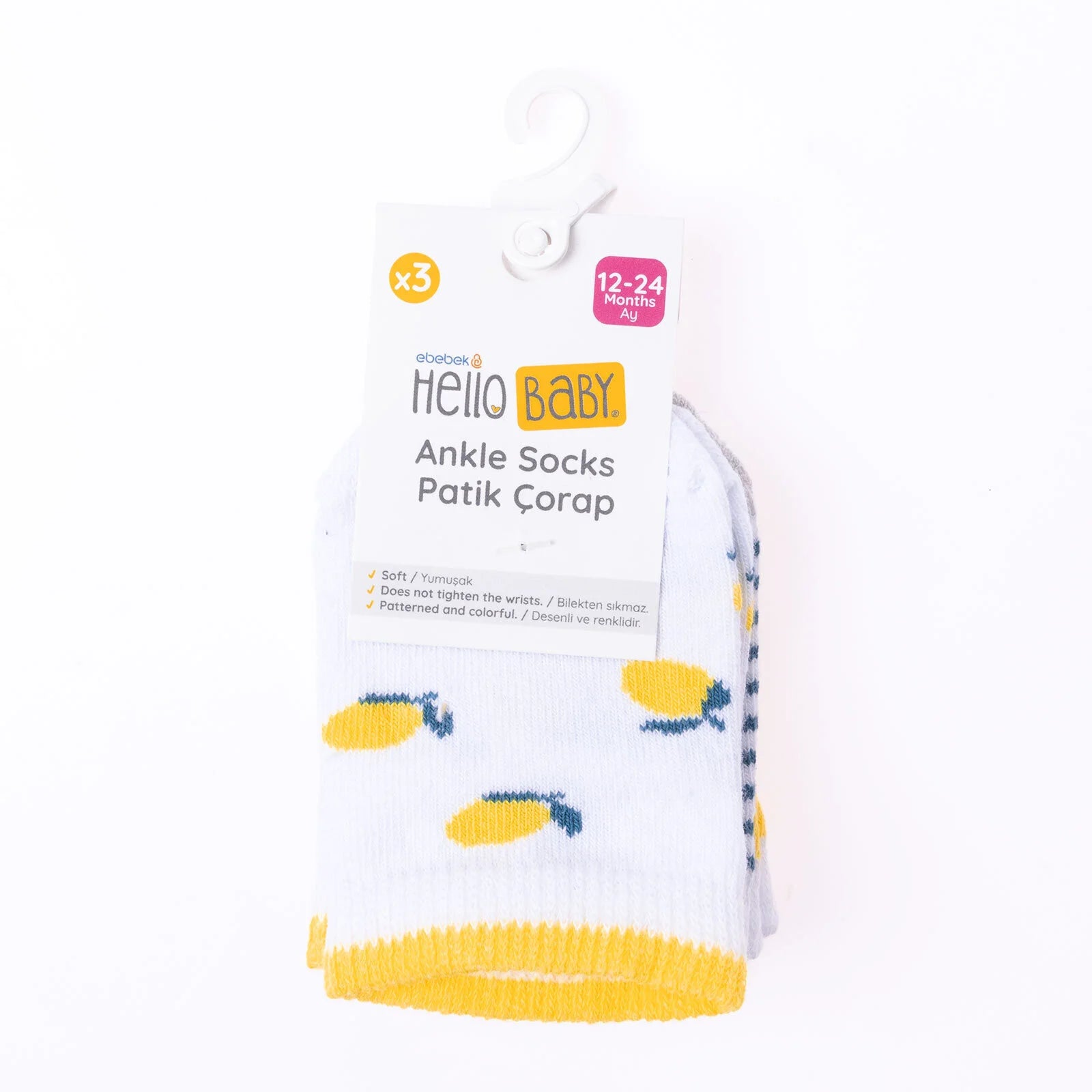HelloBaby Baby Boy Socks 3 Pcs - Yellow - ebebek - Black Friday