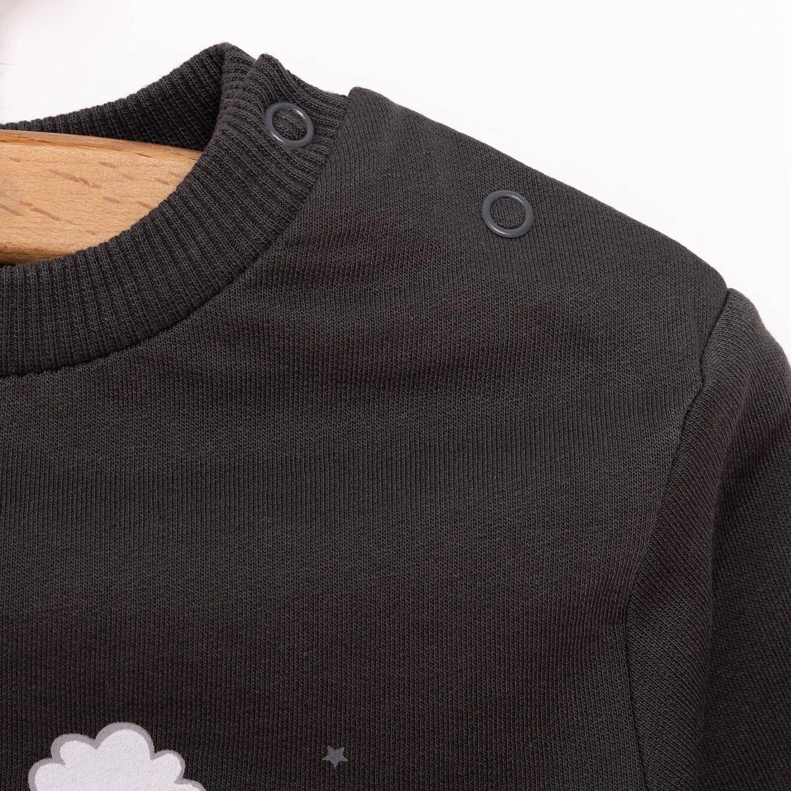 HelloBaby Basic Low Raised Lion Printed Sweatshirt - Dark Grey - ebebek - Black Friday