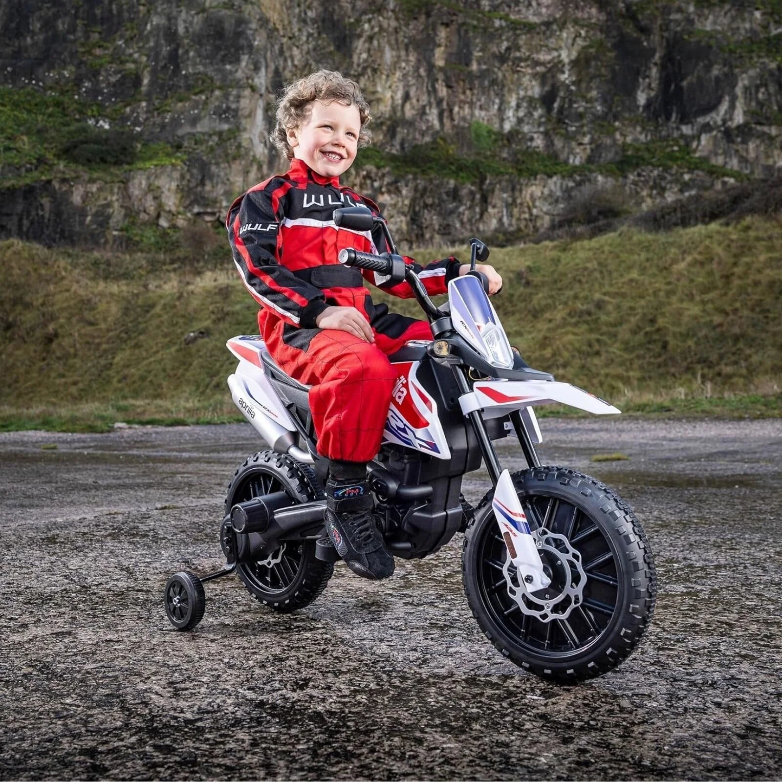 Xootz Aprilia 12V Electric Motorbike Ride On with Lithium Battery - White - ebebek - Black Friday