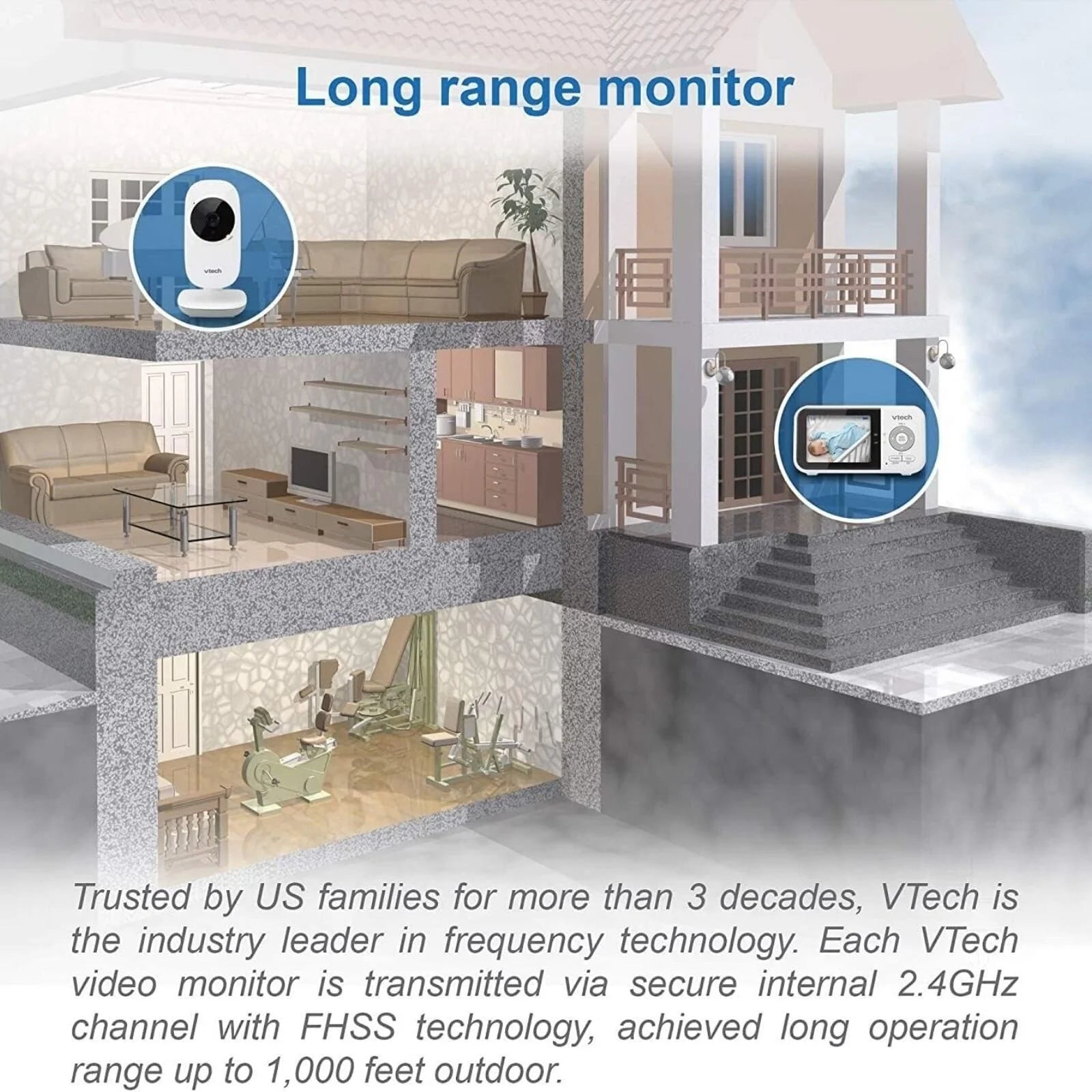 VTech VM819 2.8" Digital Video Baby Monitor with Adjustable Camera - ebebek - Black Friday