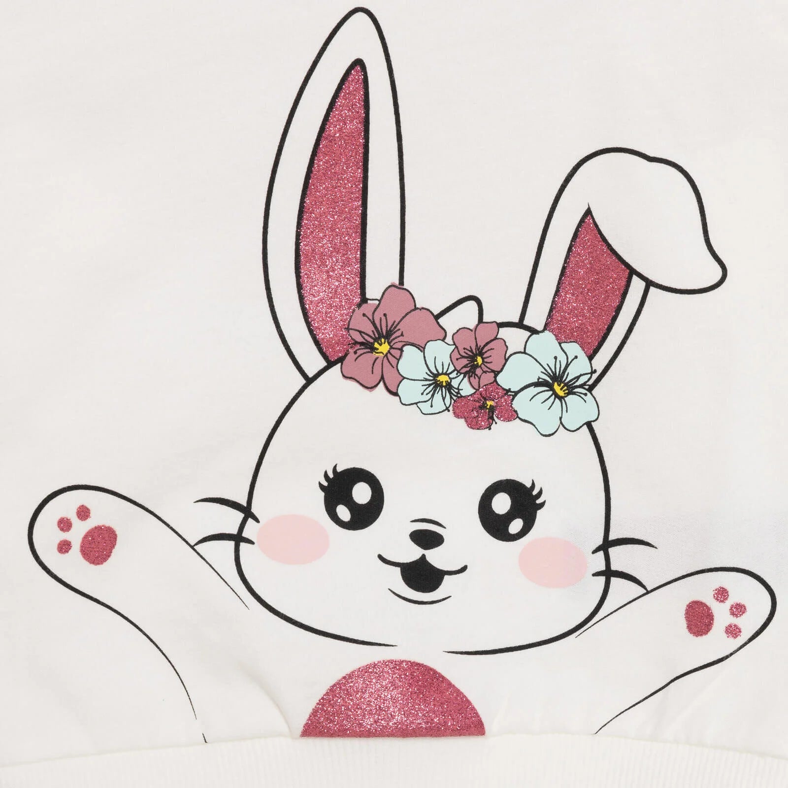 HelloBaby Baby Girl Rabbit Printed Sweatshirt - Ecru - HelloBaby - ebebek
