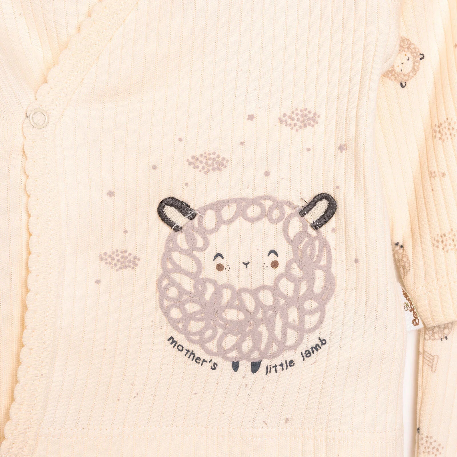 Bebetto Newborn Baby Girl Top - Footed Jumpsuit - Hat - Ecru - ebebek - Black Friday