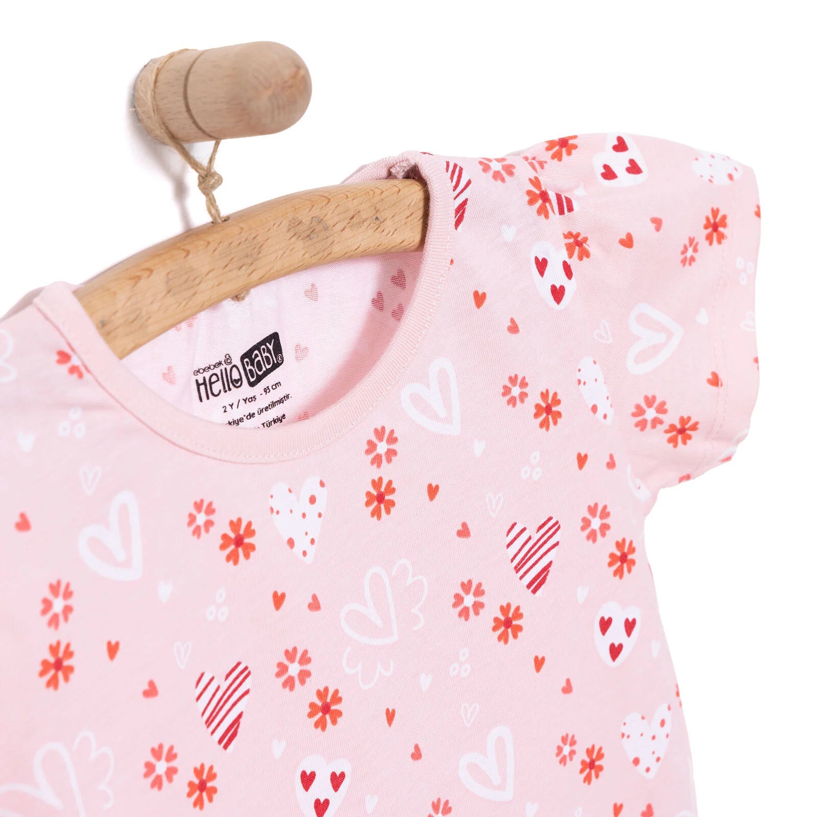 HelloBaby Basic Girl Cat Eats Fruit Patterned Tshirt - Pink - ebebek - Black Friday