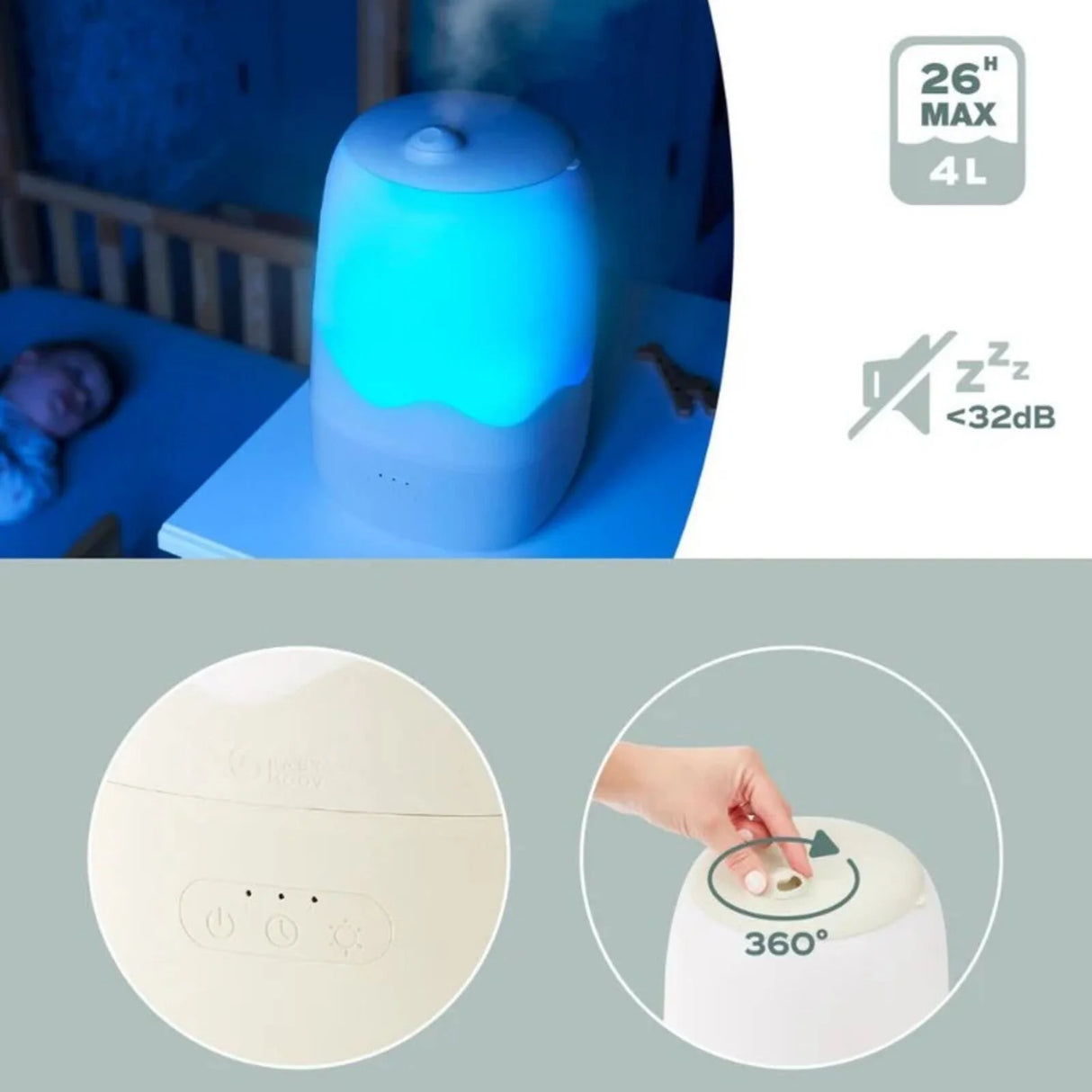 Babymoov Wave Humidifier with Cleaning Brush - ebebek - Black Friday