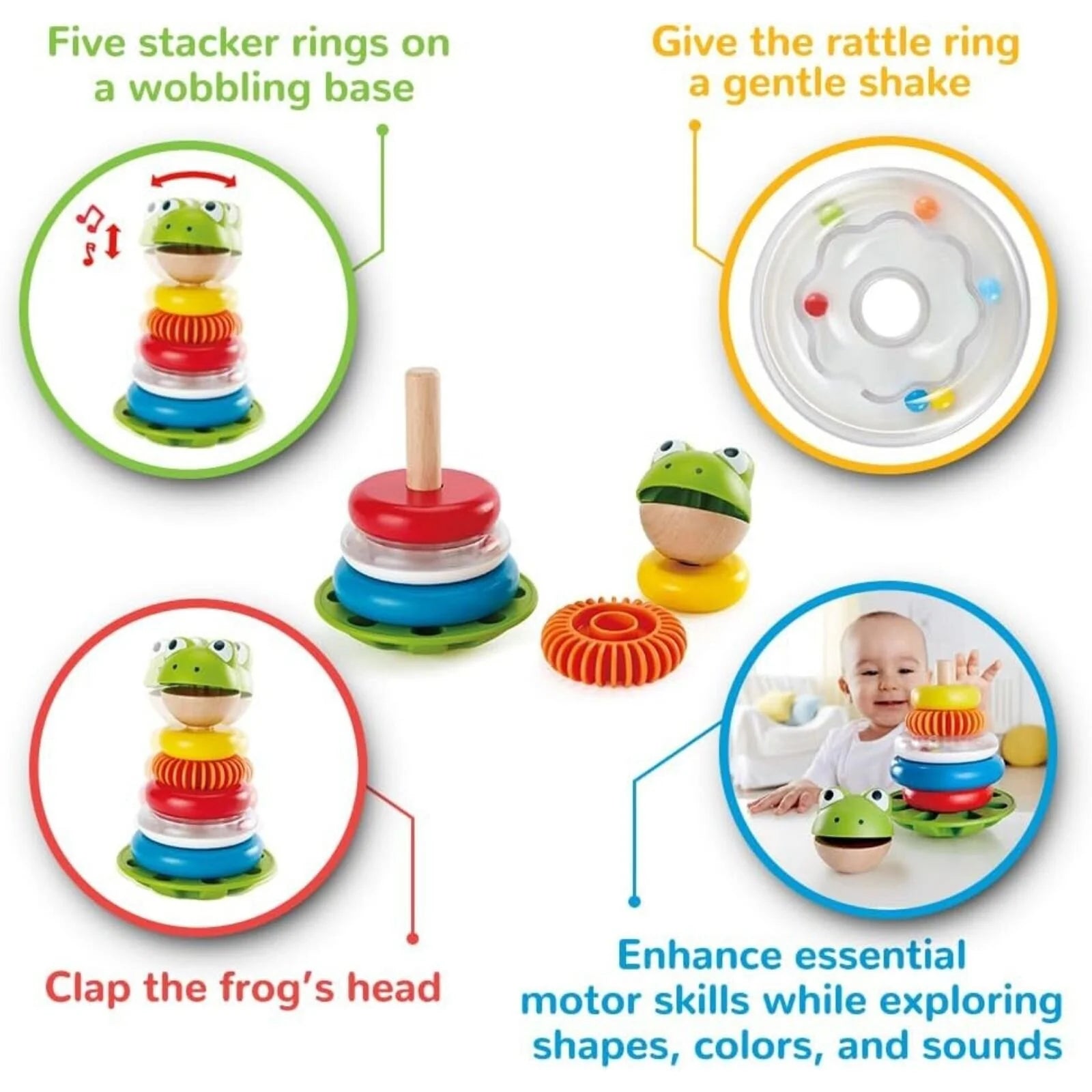 Hape Mr Frog Stacking Rings - ebebek - Black Friday