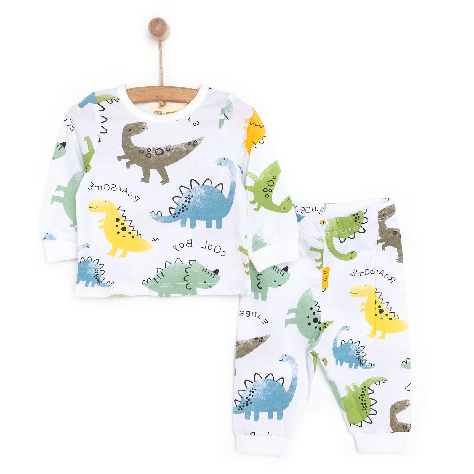 HelloBaby Baby Boy Long Sleeve Pyjamas Set - White - ebebek - Black Friday