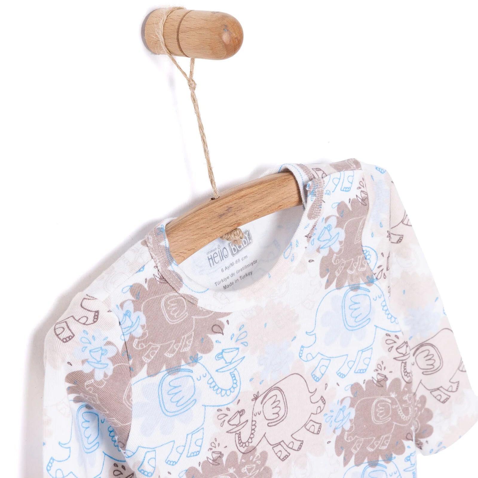 HelloBaby Boy Long Sleeve Bodysuit - Ecru - ebebek - Black Friday