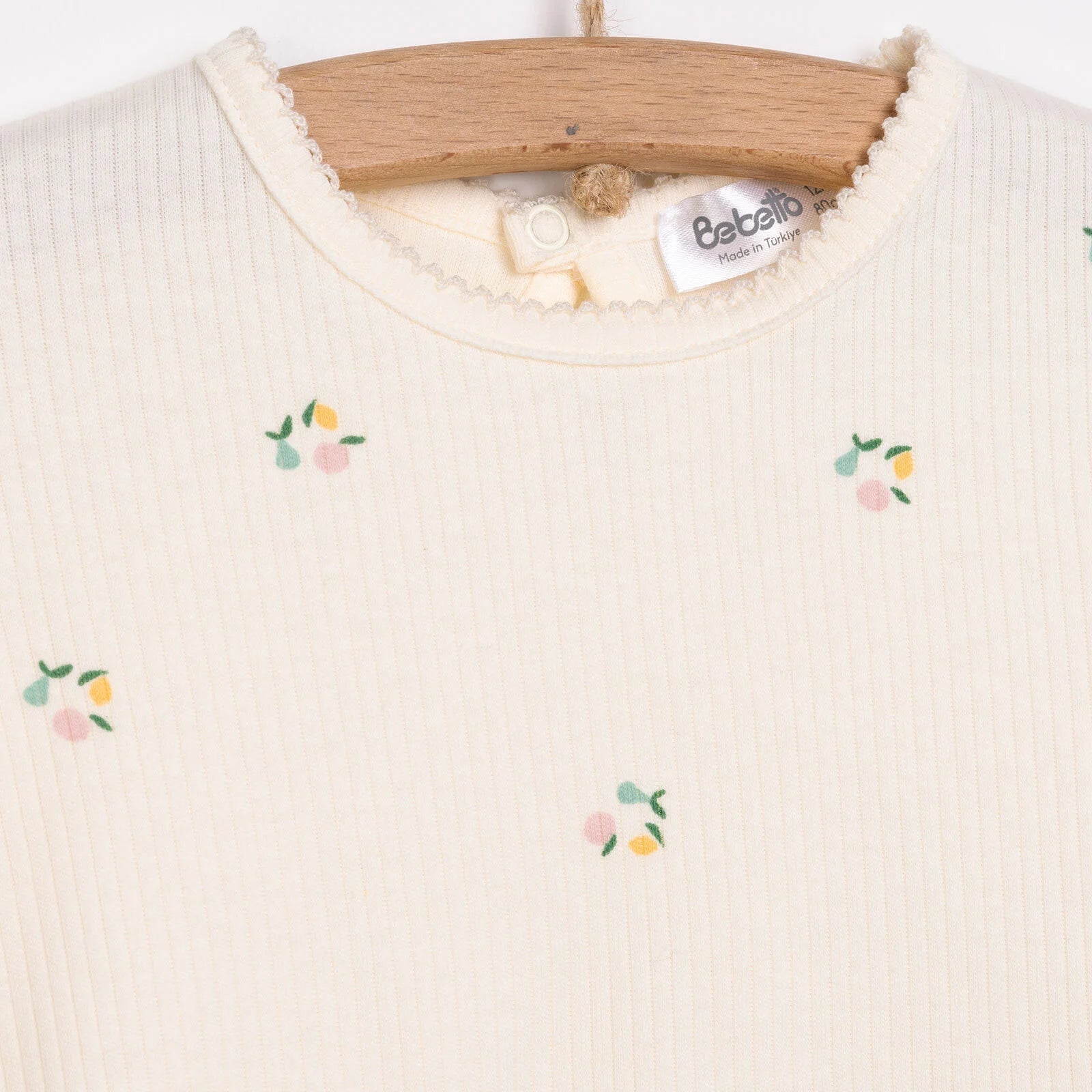 Bebetto Pink Pear Girl Tshirt - Short - Ecru - ebebek - Black Friday