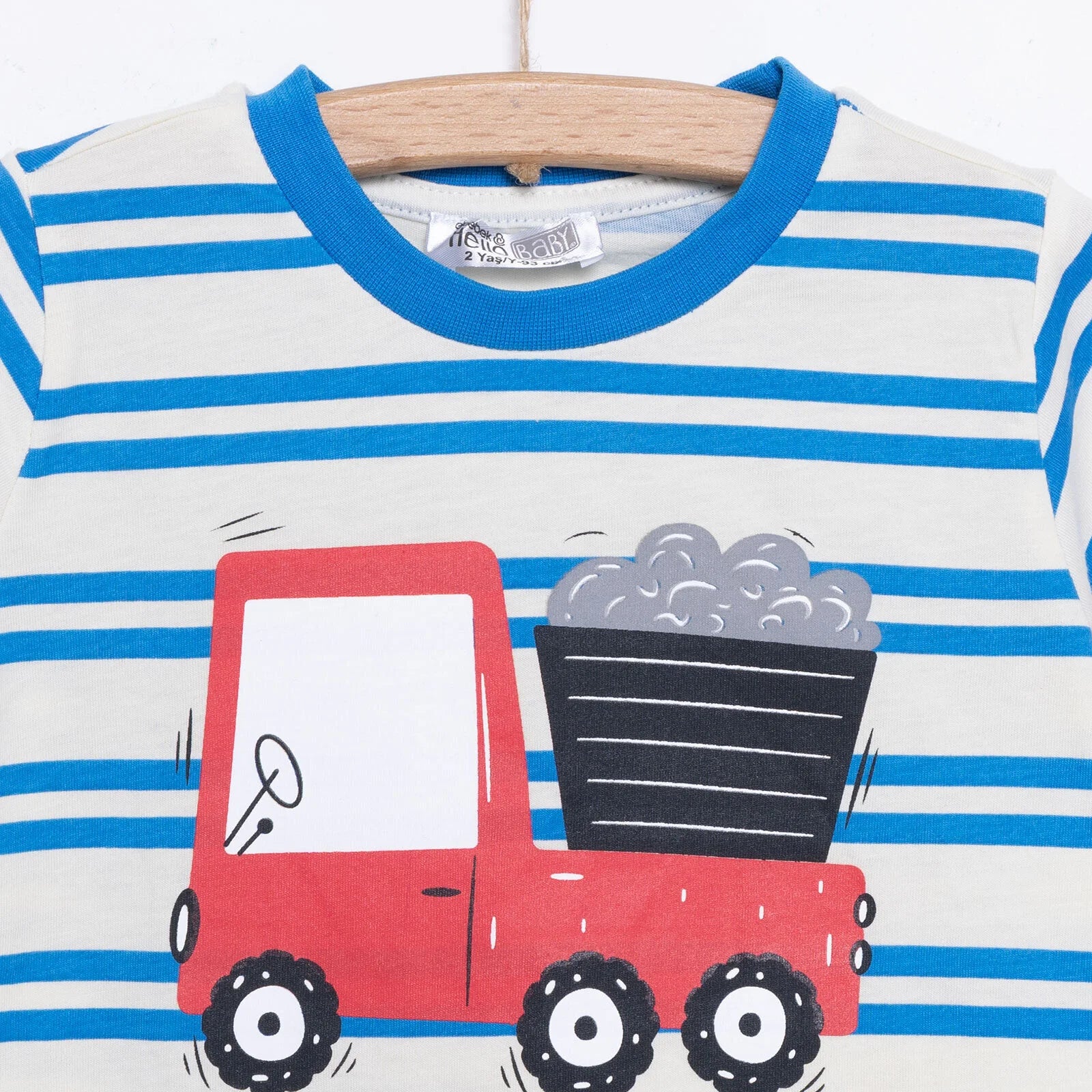 HelloBaby Cars&Roads Truck Printed Boy Tshirt - Blue - ebebek - Black Friday
