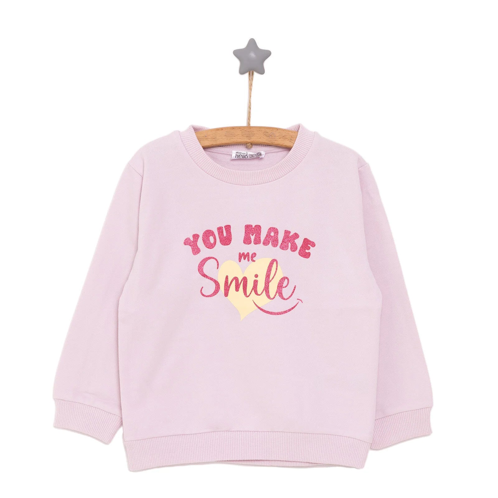 HelloBaby Basic Low Raised Text Printed Sweatshirt - Purple - ebebek - Black Friday