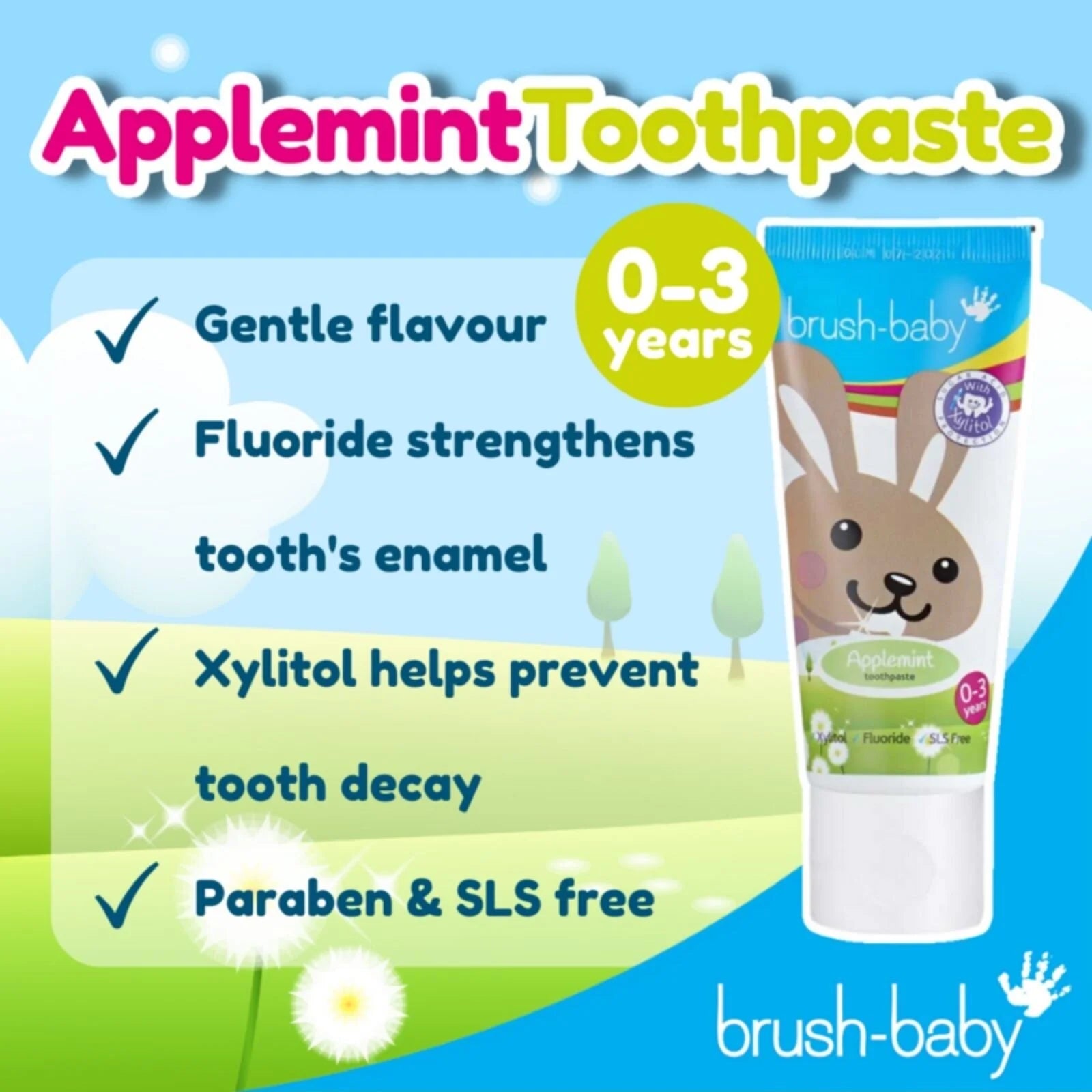 brush - baby Applemint Toothpaste 0 - 3 years 50ml - ebebek - Black Friday