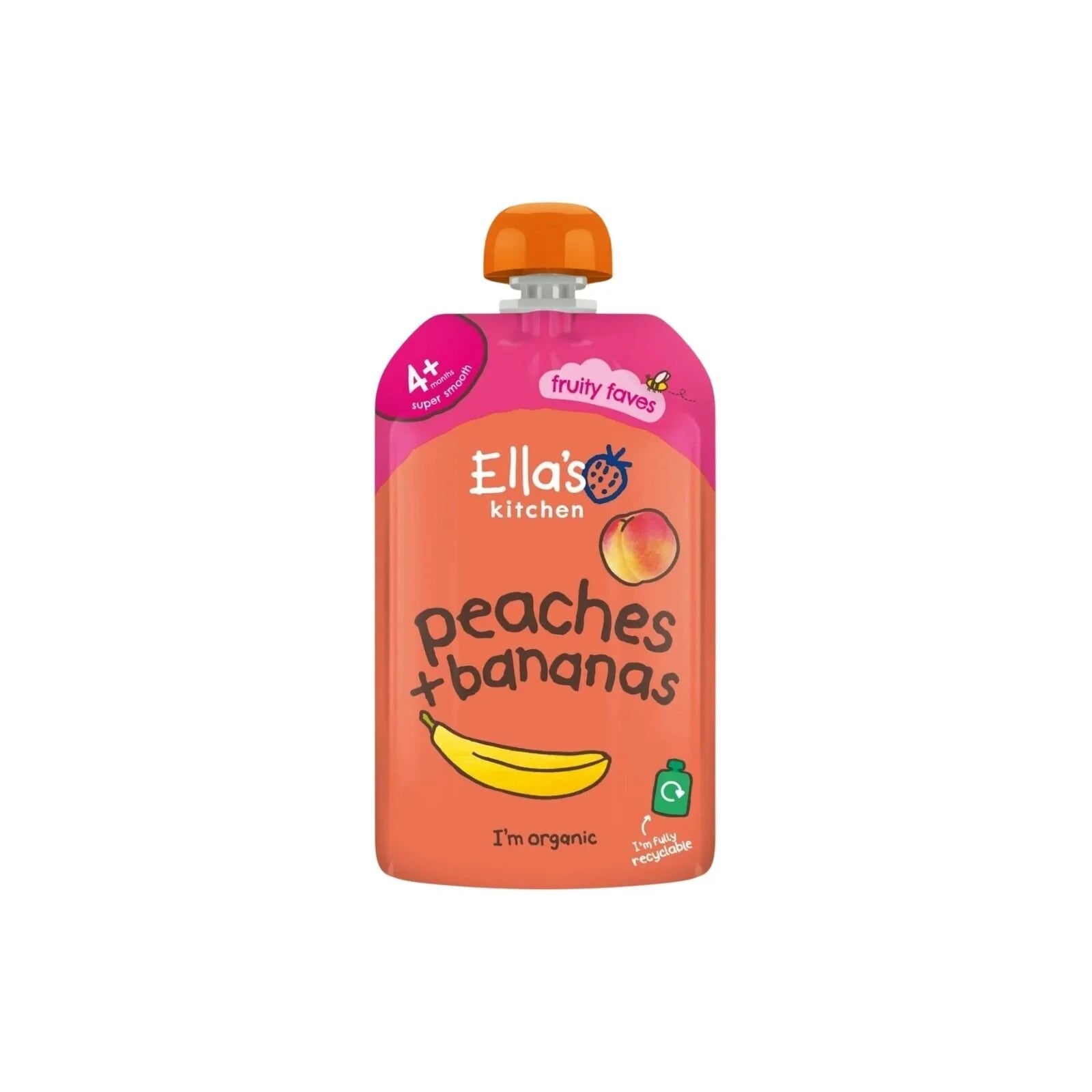 Ella's Kitchen Organic Peaches & Bananas Baby Food Pouch 4+ months 120g - ebebek - Black Friday