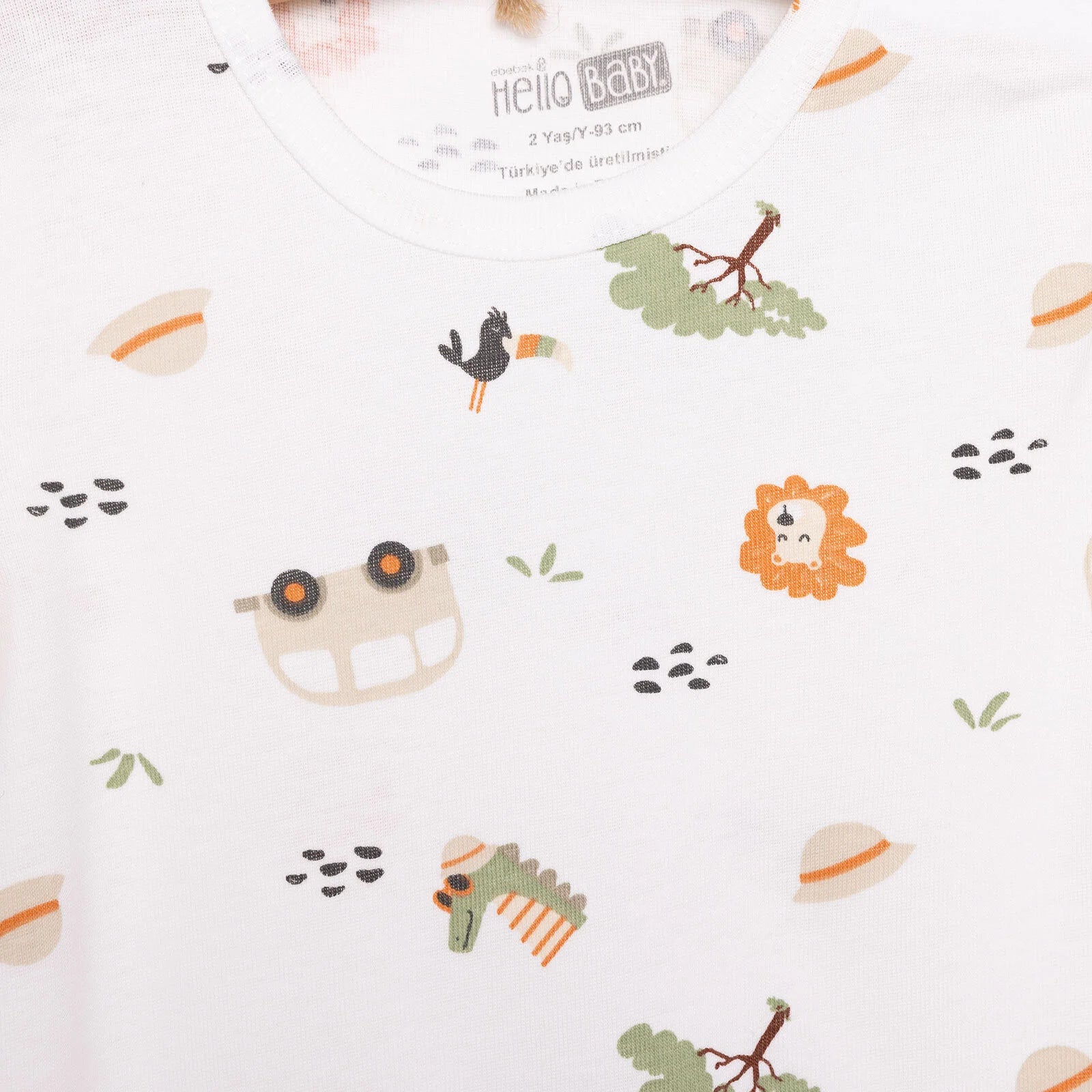 HelloBaby Boy Short Sleeve Bodysuit - Ecru - ebebek - Black Friday