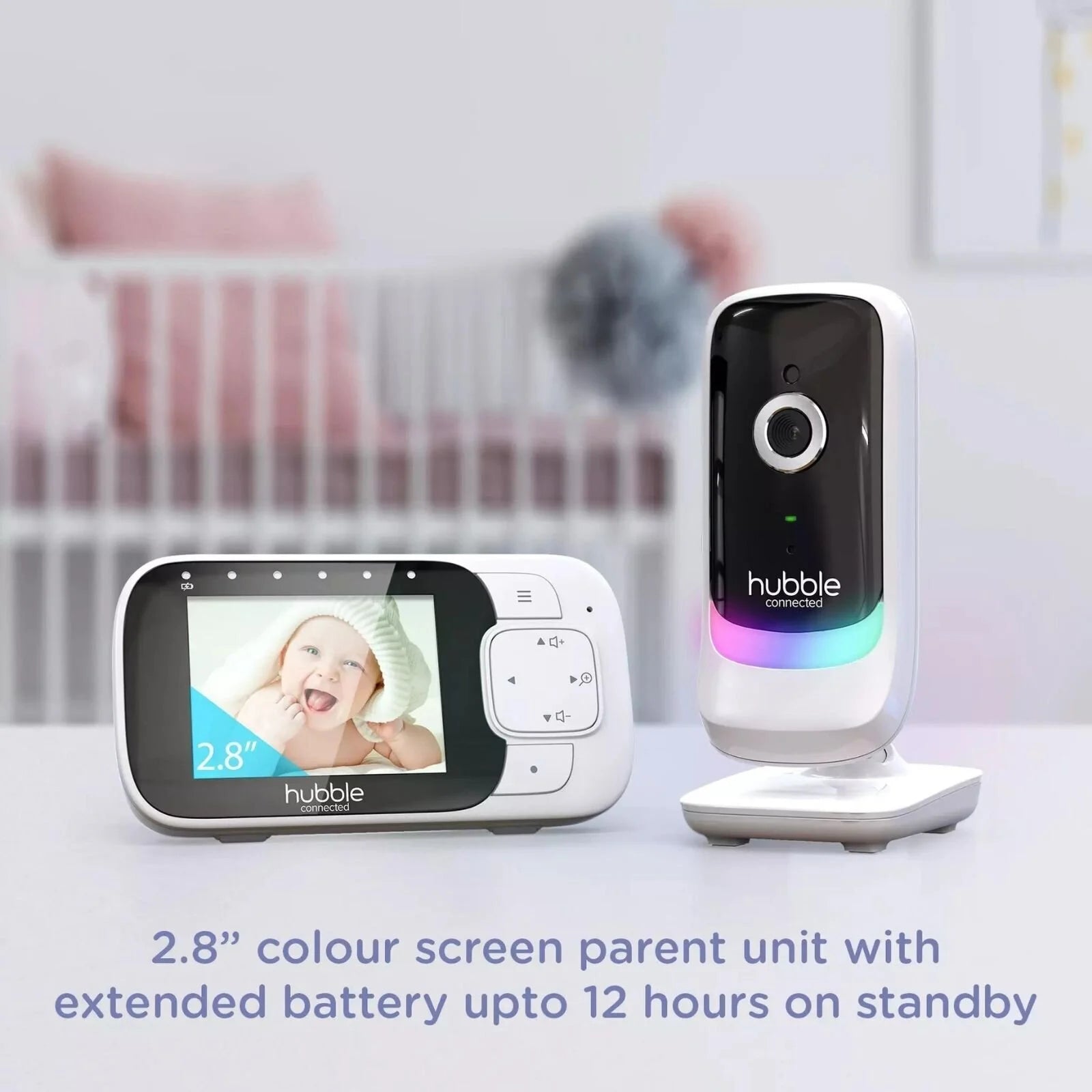 Hubble Nursery View Glow - 2.8" Video Baby Monitor White - ebebek - Black Friday