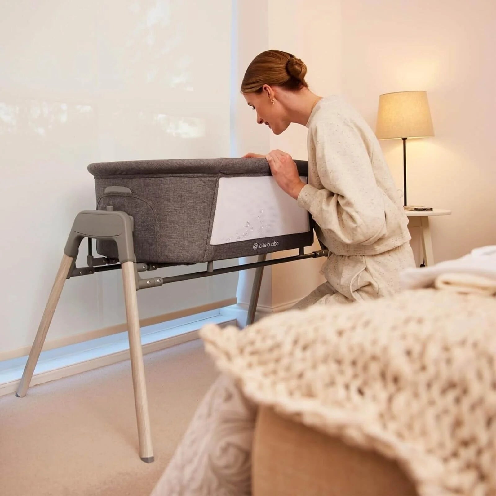 Ickle Bubba Drift Gliding Crib - Ash Grey - ebebek - Black Friday