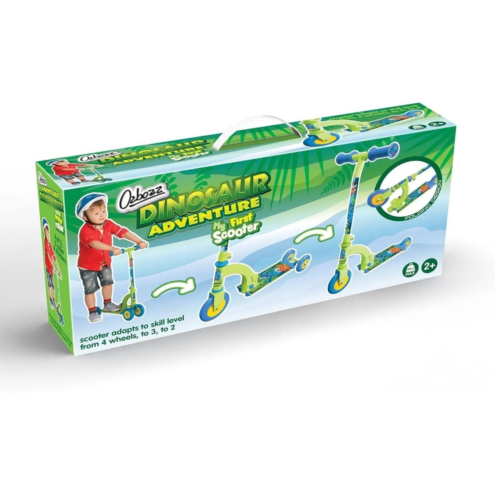 Ozbozz Dinosaur My First Scooter - Green & Blue - ebebek - Black Friday