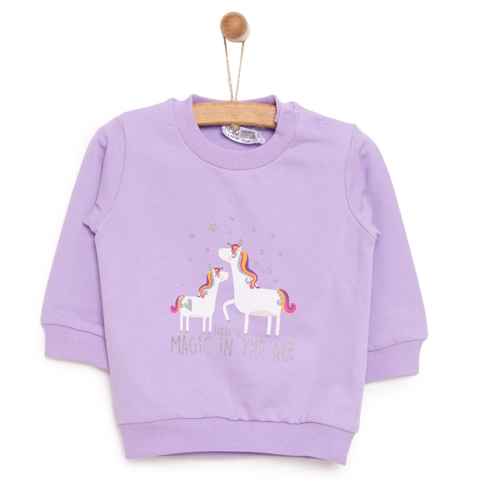 HelloBaby Baby Girl Unicorn Printed Sweatshirt - Purple - ebebek - Black Friday