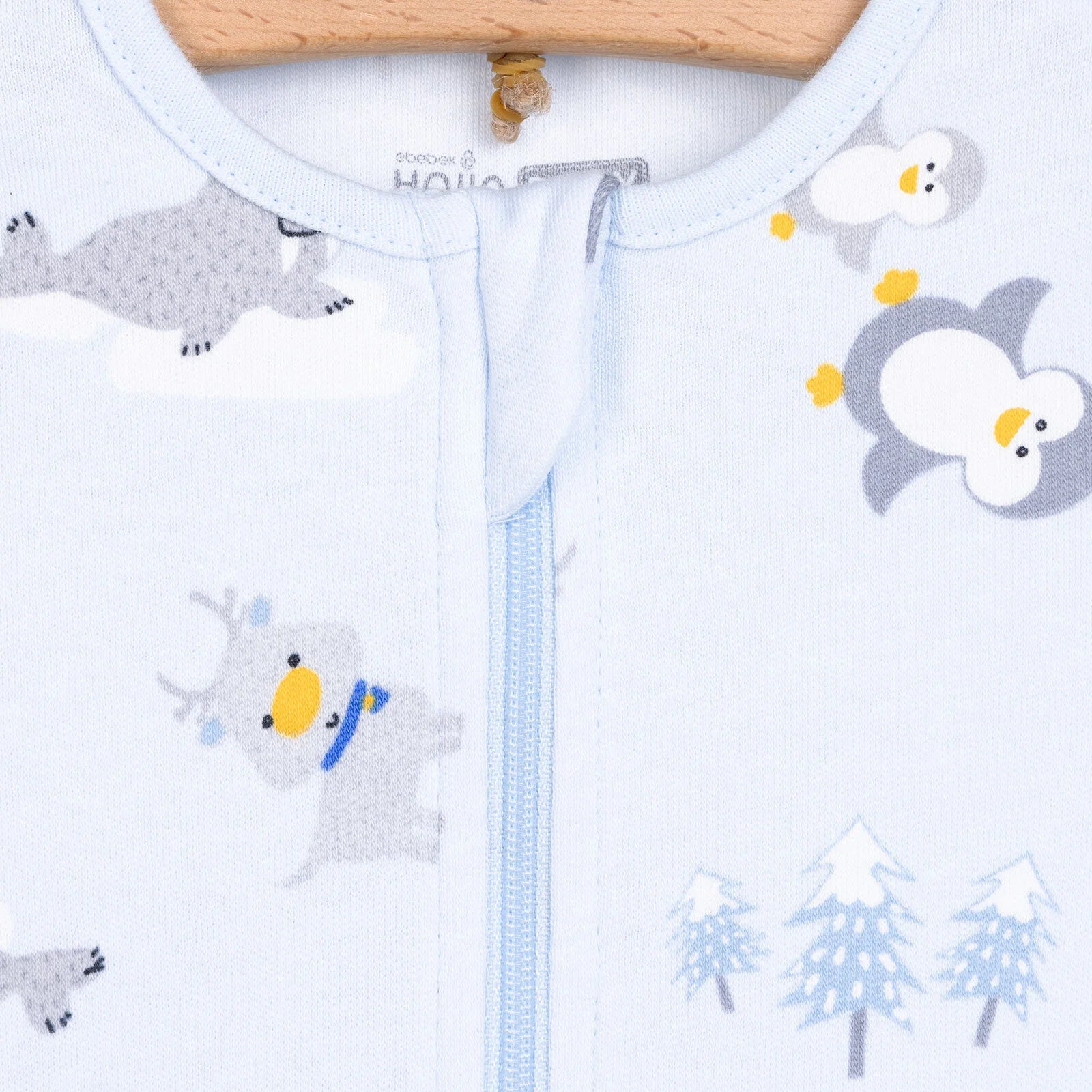 HelloBaby Newborn Baby Boy Footed Jumpsuit - Light Blue - ebebek - Black Friday